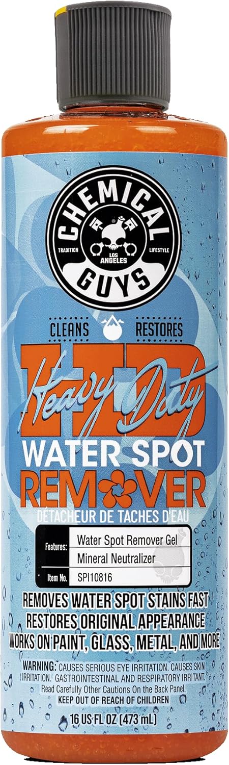 Chemical Guys Heavy Duty Water Spot Remover Gel for Paint, Glass, and Metal - Mineral and Water Spot Remover for Cars, Trucks, Motorcycles, RVs & More - 16 oz