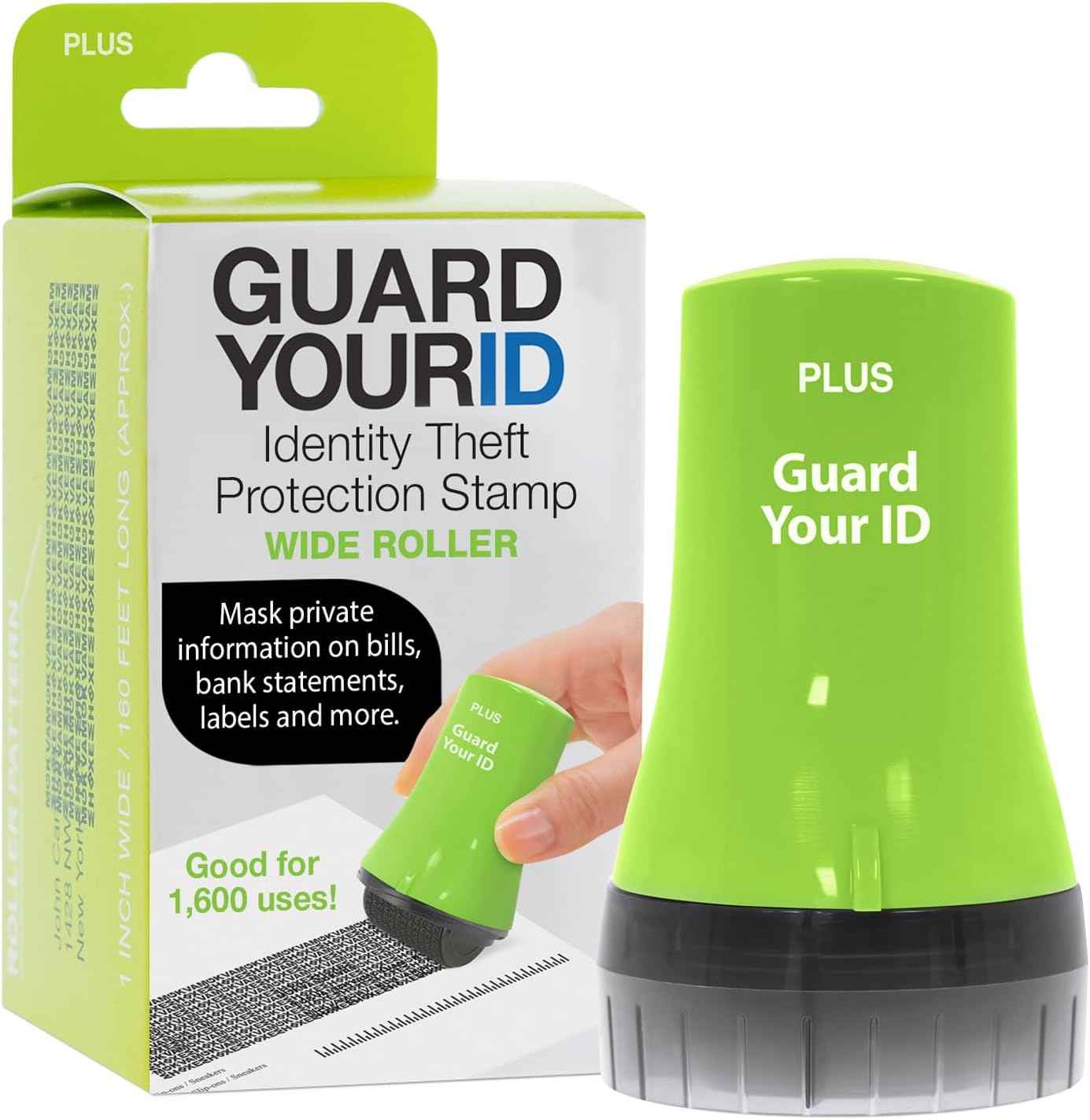 Guard Your ID Advanced 2.0 Roller 3-Pack for Identity Theft Protection, Confidential Security Stamp Mixed Color Kit (Turquoise, Green, White)