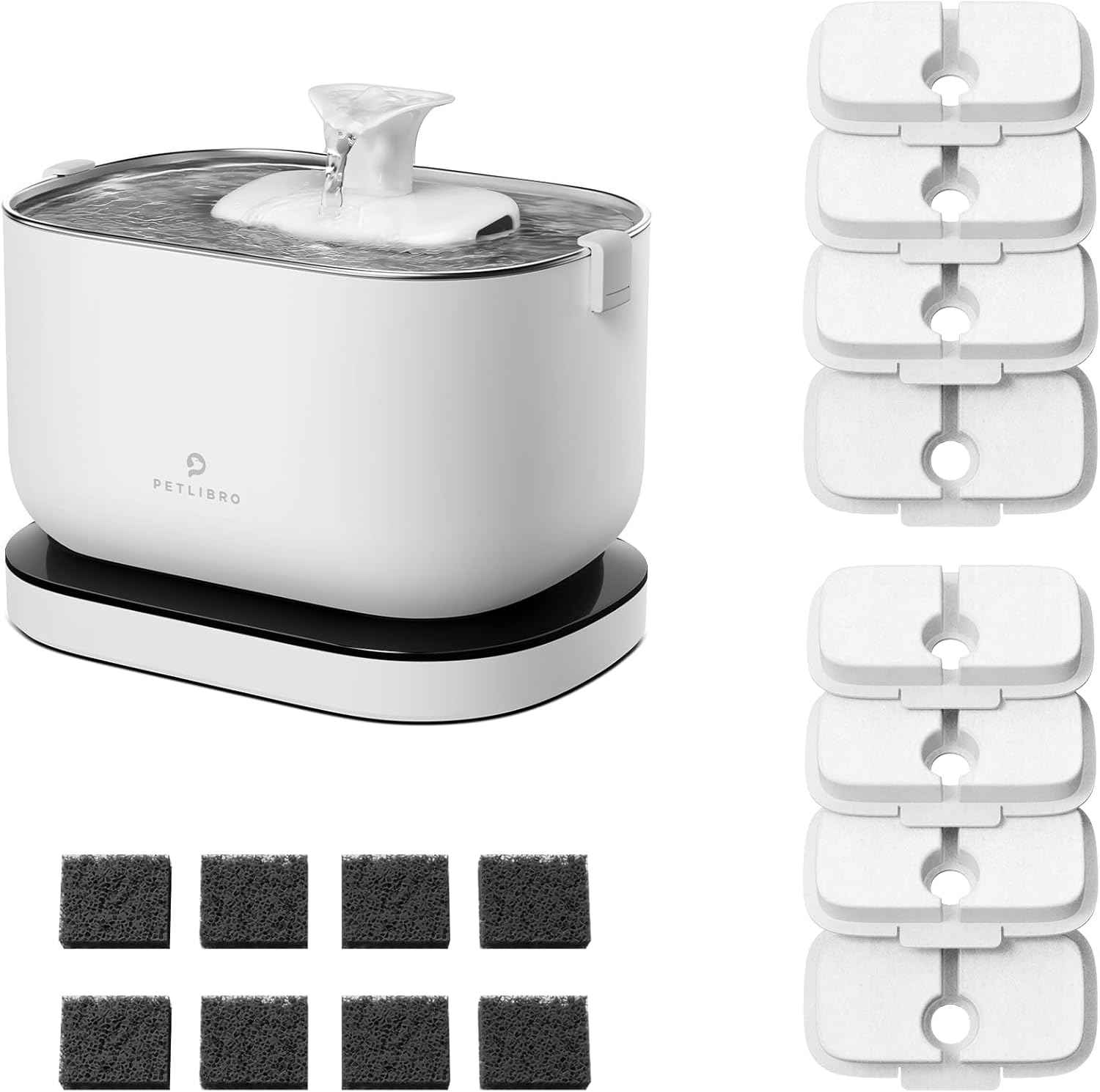 PETLIBRO Cat Water Fountain, Cordless Pet Water Fountain Battery Operated, 2.5L/84oz Dockstream Water Fountains for Cats Indoor, Cat Fountain with Stainless Steel Tray, Easy to Clean BPA-Free