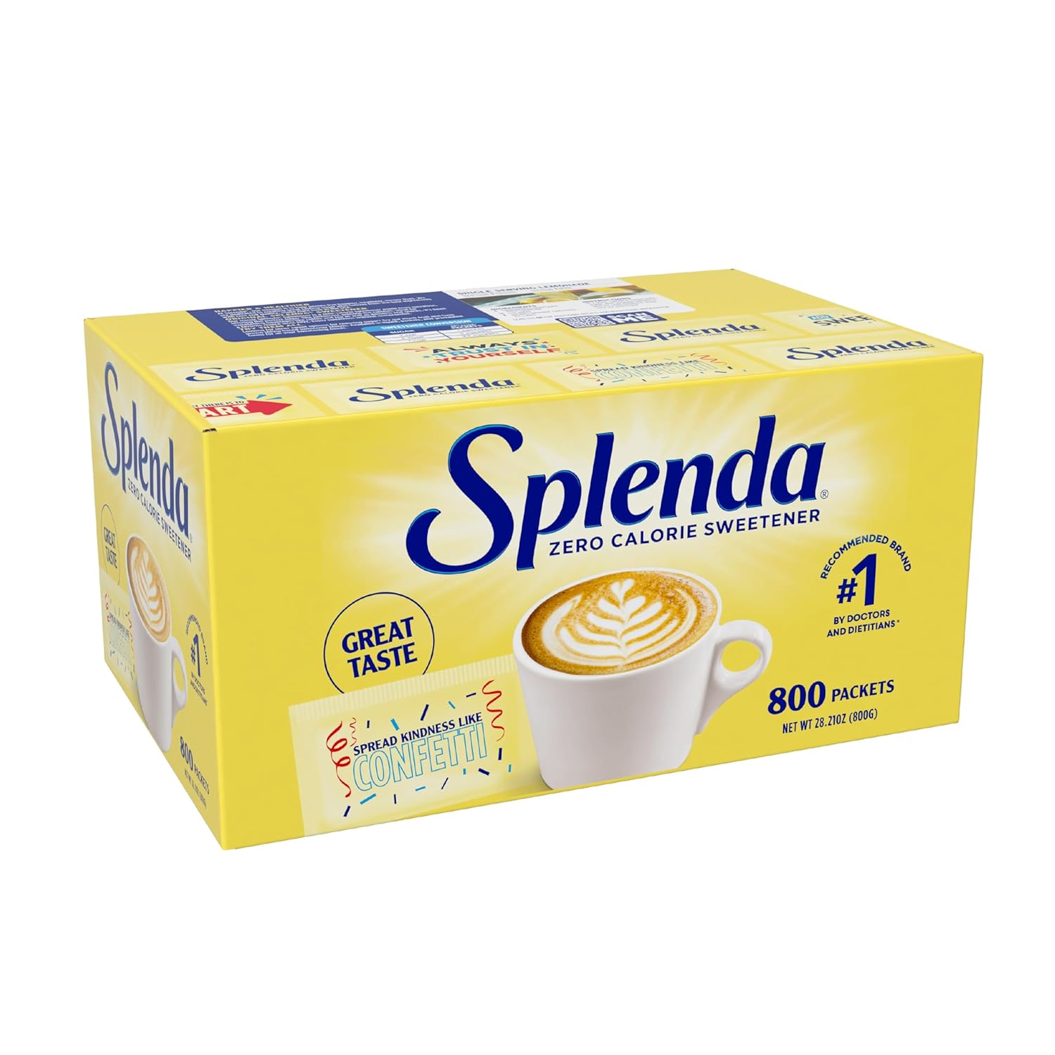 splenda zero calorie sweetener packets, 800 count packets, made in usa, sugar-free, zero carb