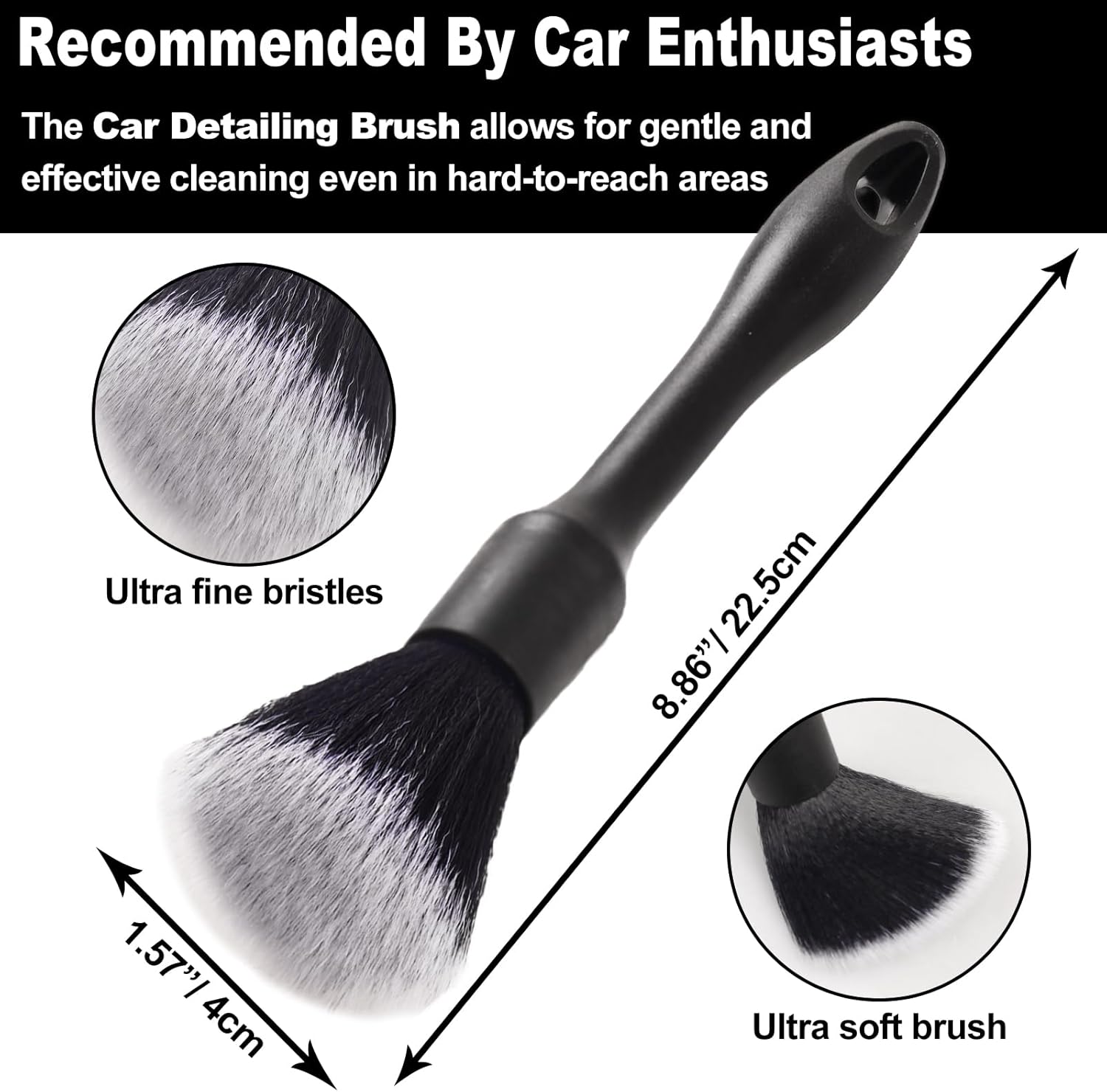 7-piece car wheel brush kit with metal-free design, soft-bristled rim cleaner, and tire shine applicator pad for gentle cleaning and detailing