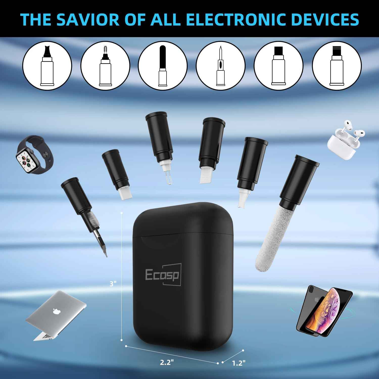 Cleaner Kit for AirPod, Multi-Tool iPhone Cleaning Kit, Cell Phone Cleaning Repair & Recovery iPhone and iPad (Type C) Charging Port, Lightning Cables, and Connectors, Easy to Store and Carry Design
