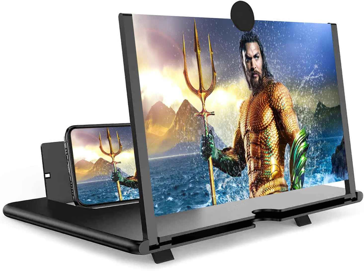 14 Inch Smartphone Screen Magnifier 3D HD Foldable Amplifier Phone Stand with Adjustable Angle Gift for Mom Dad Family Portable Universal Enlarger Movies Gaming Video