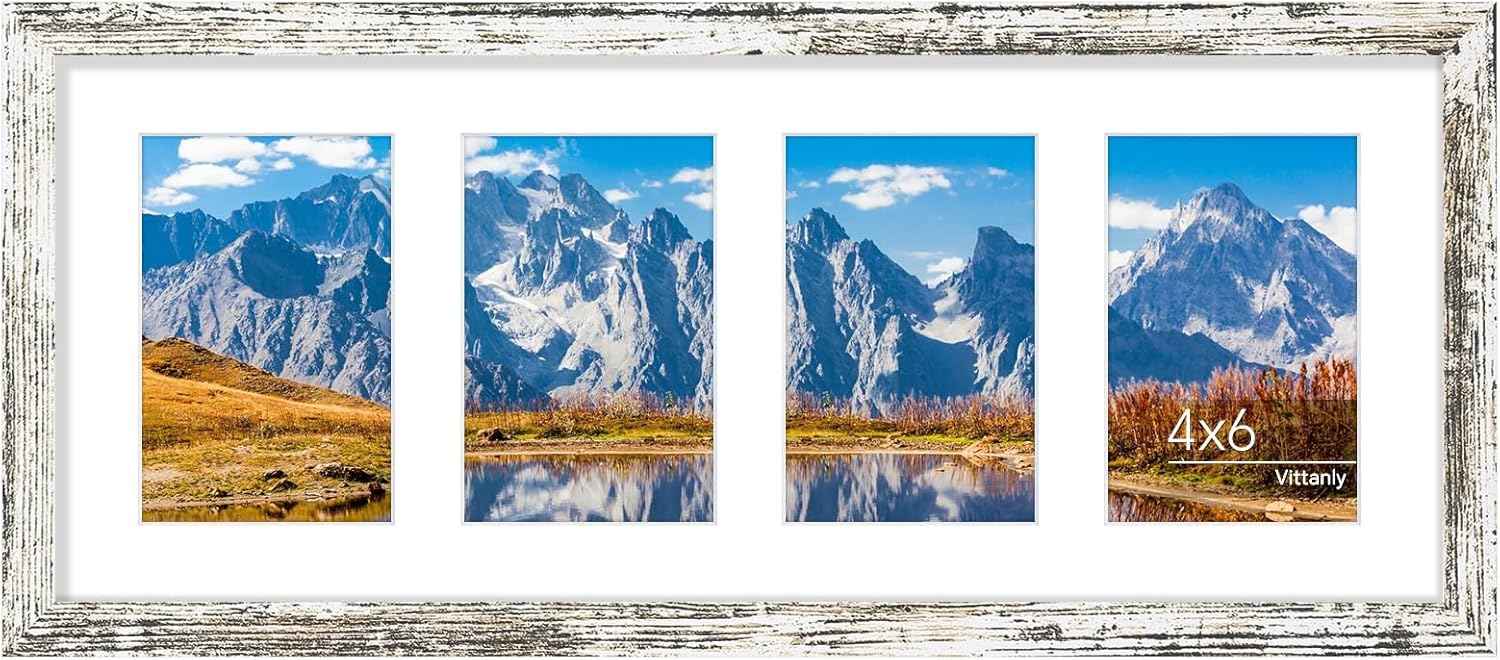 Vittanly 11x14 Collage Picture Frame, Displays 5Pcs 4x6 Pictures with Mat or 1Pcs 11x14 without Mat for Wall Mounting, Picture Frames Collage Wall Decor in Black, 1 Pack