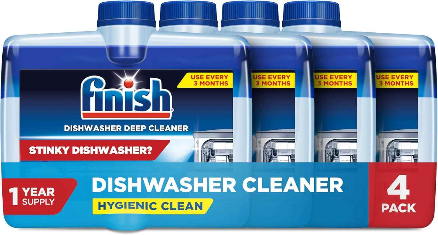 Finish Dishwasher Cleaner Liquid, Deep Cleans Hidden Grease & Limescale, Fights Odors & Maintains Performance, 3 Month Supply, 8.45oz, 1 Bottle