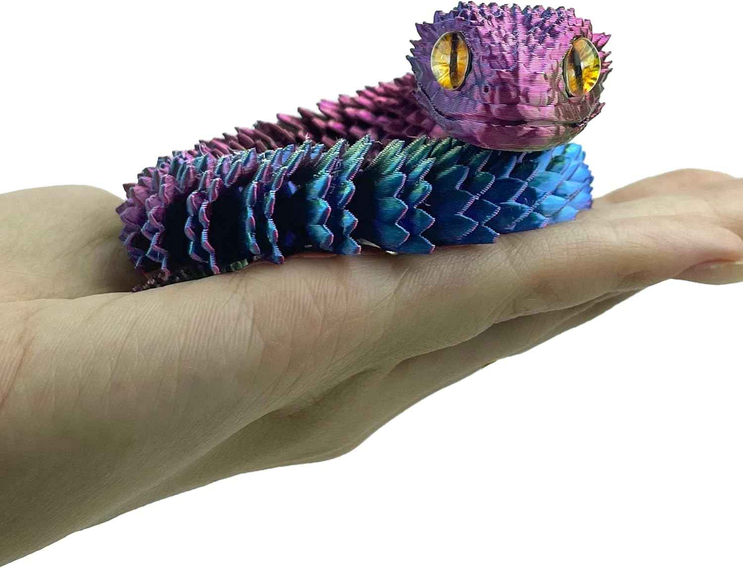 24in 3D Printed Snake Toys, Flexible 3D Printed Animal, Fidget ADHD Snake Toys, Perfect Desk Pet for Animal Collectors, Easter Basket Essentials, Easter Basket Stuffers