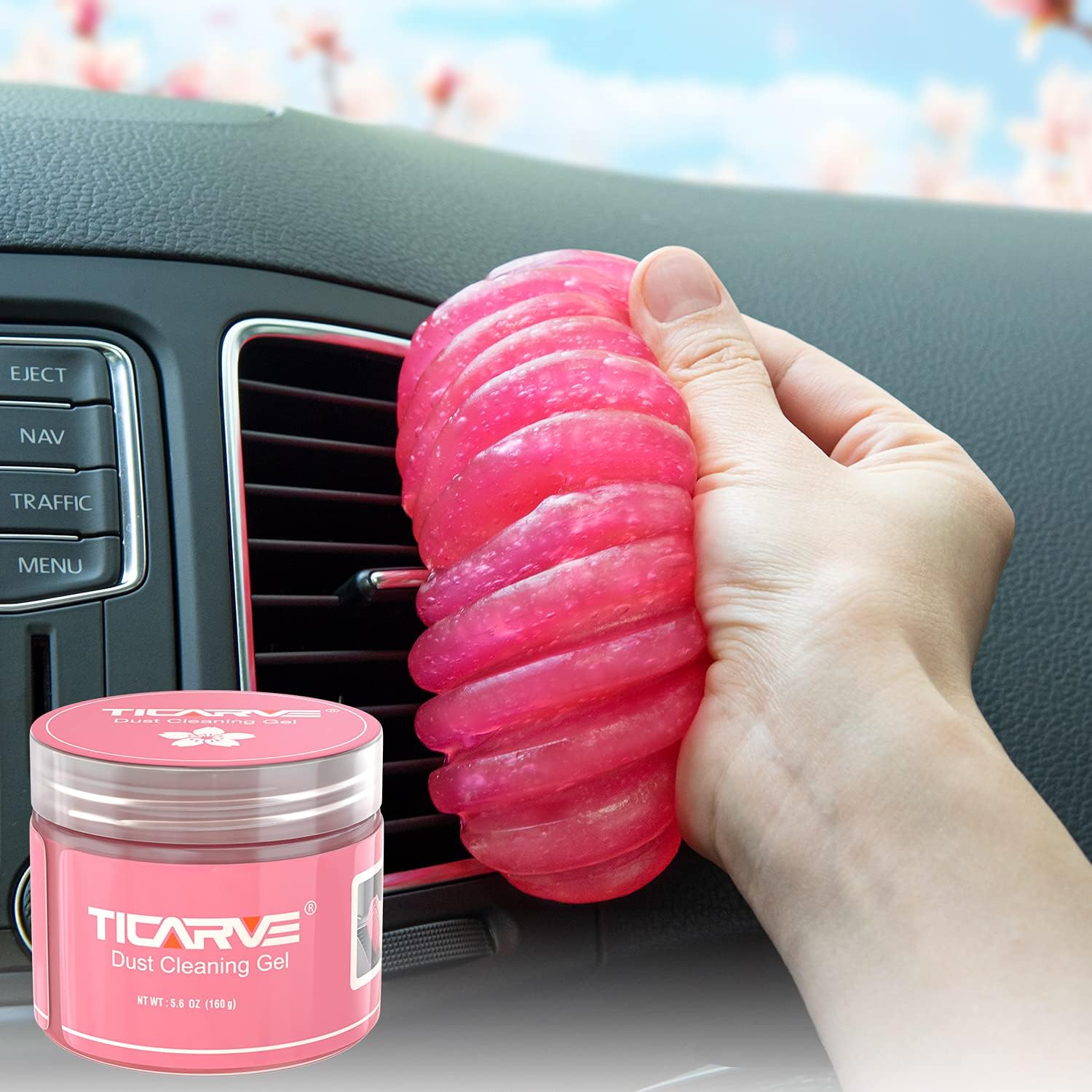 TICARVE Car Cleaning Gel Detailing Putty, 5.6 oz, Rose, Auto Detailing Tools, Car Interior Cleaner, Slime for Car, Keyboard Cleaner
