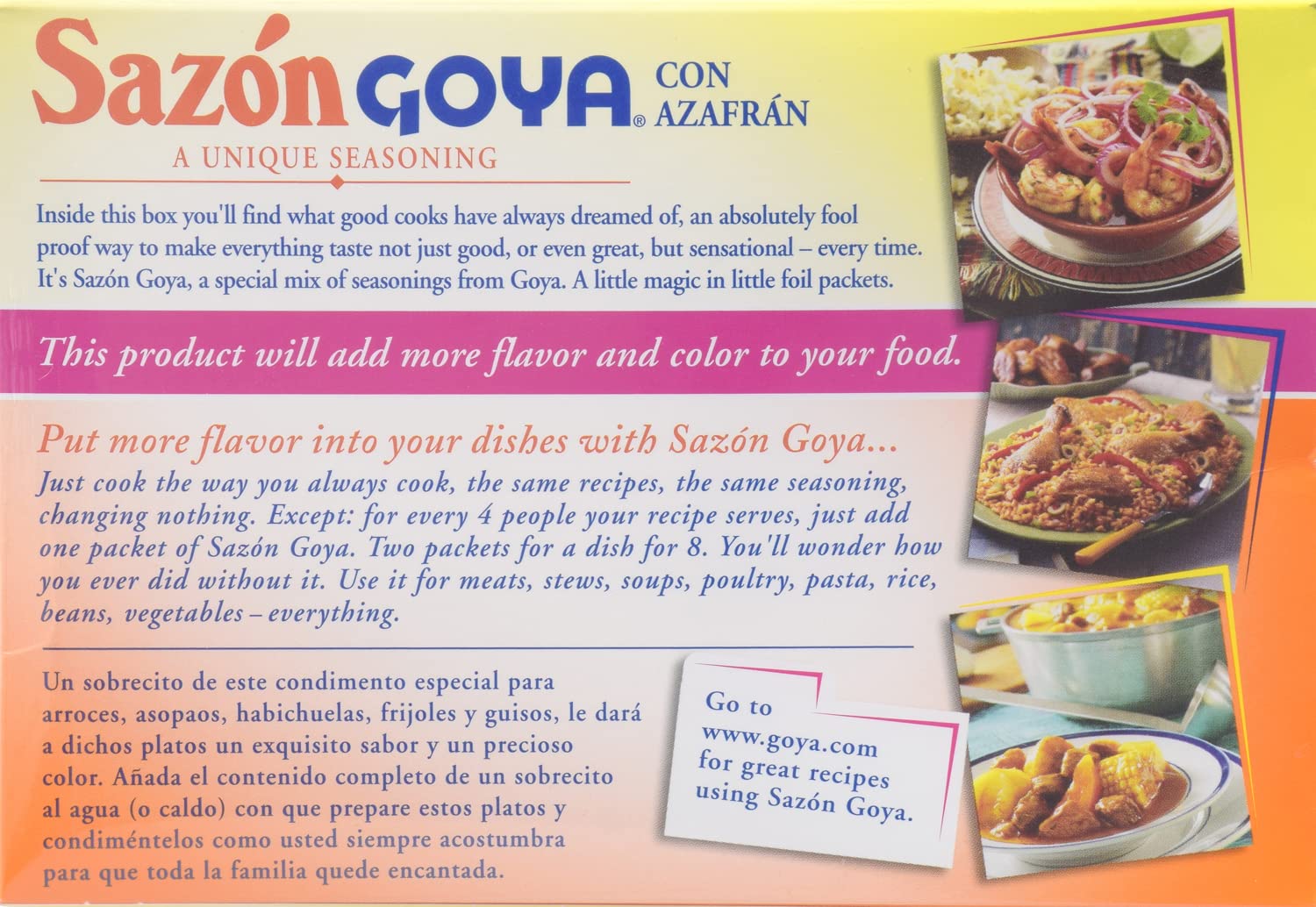 goya sazon seasoning with azafran 3.52 ounce pack of 3 for authentic latino cuisine