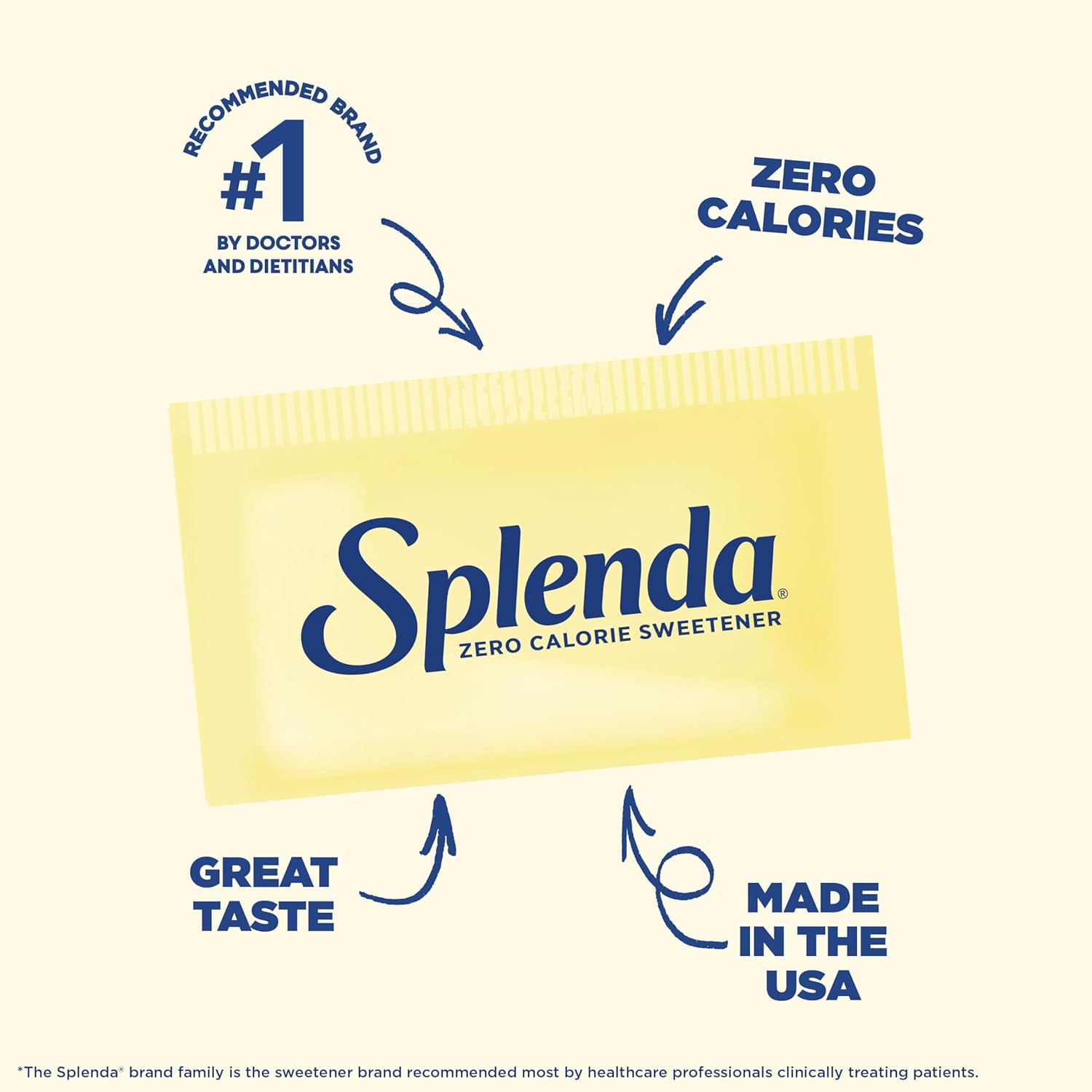 splenda zero calorie sweetener packets, 400 count, sugar free, made in usa, zero carb