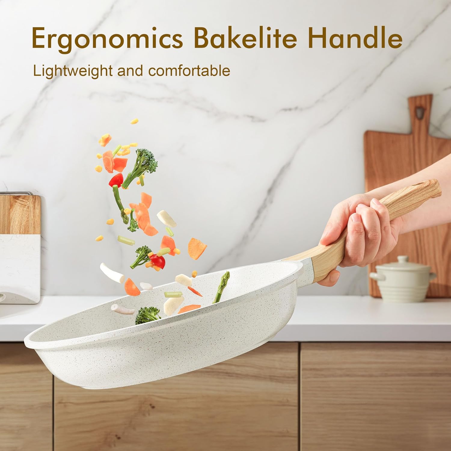 Sensarte nonstick ceramic 8-inch skillet for eggs, omelets, induction compatible