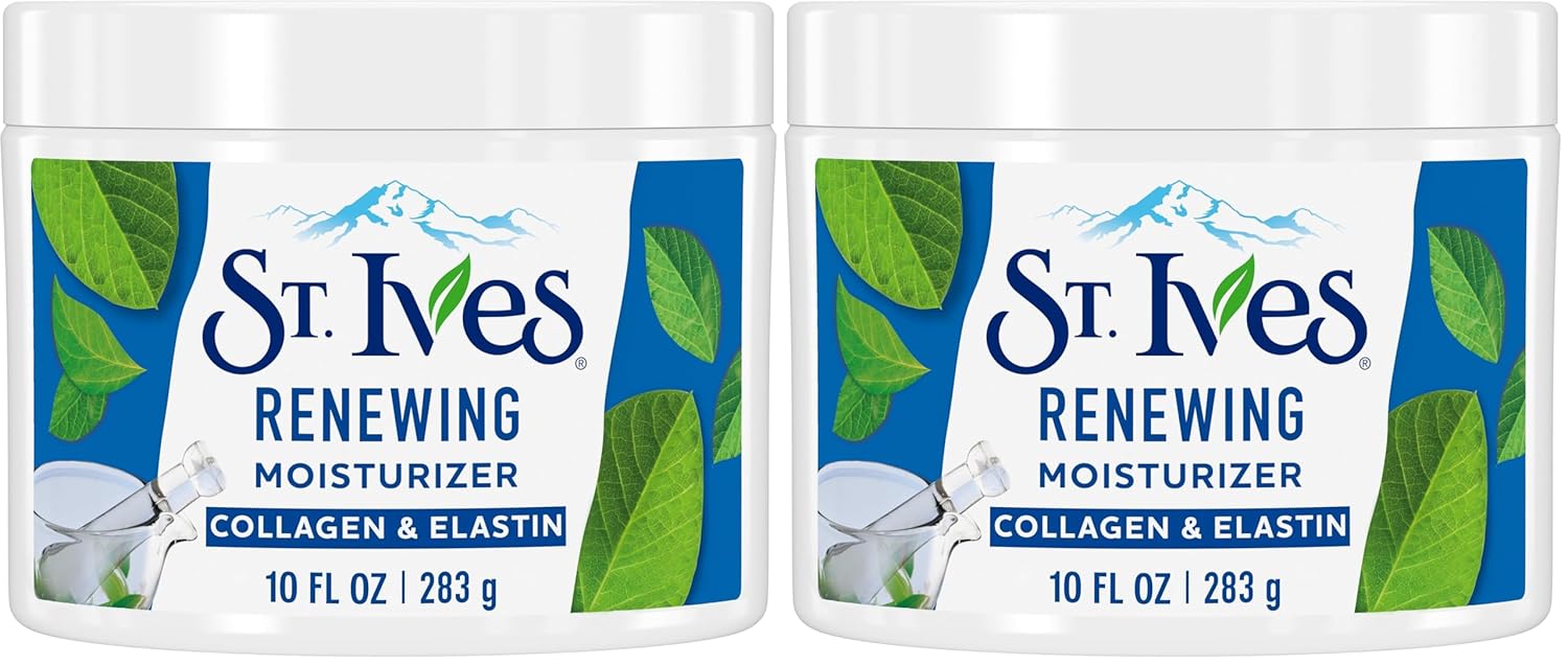 st. ives collagen elastin renewing facial moisturizer for dry skin, 10 oz, paraben free, cruelty free