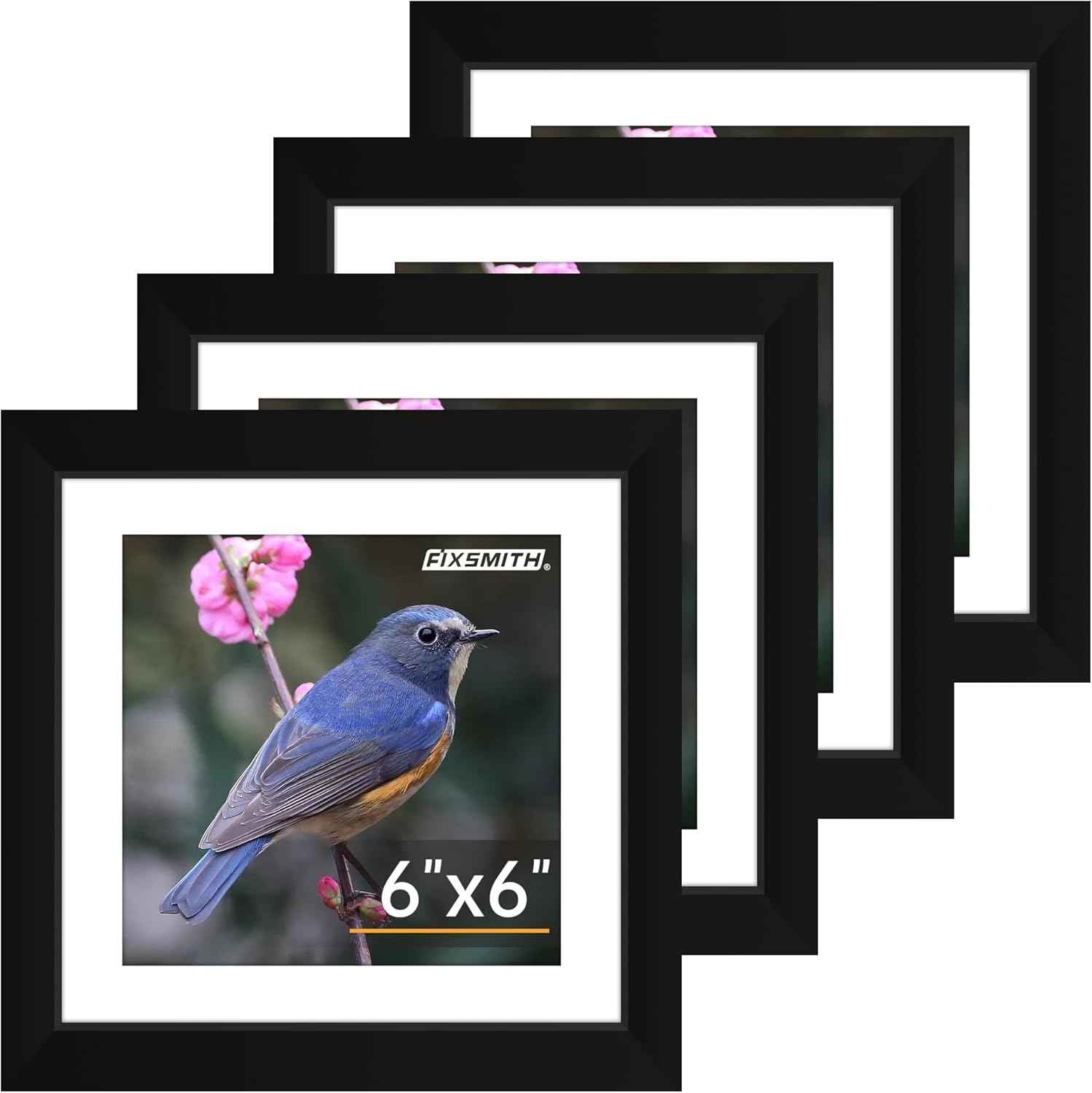 FIXSMITH 8x10 Picture Frame Set of 2, Photo Frame with HD Plexiglass, Display Pictures 5x7 with Mat or 8x10 Without Mat Multi Picture Frames Collage for Tabletop or Wall Display, Black