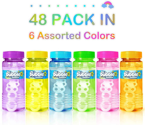 48 Pcs Bubble Bottles with Wand,Bubbles Party Favors for Kids,Summer Toys, Blow Bubbles Solution Novelty Toy, Party Favors, Birthday Party Supplies, Outdoor & Indoor Activity,4oz,6 Colors