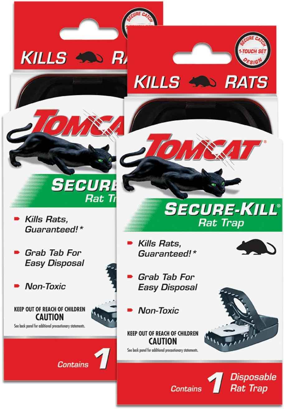 Tomcat Rat Snap Trap, 1 Rat Size Trap - Reusable - Effectively Kill Rats - Ideal for Home and Farm Use