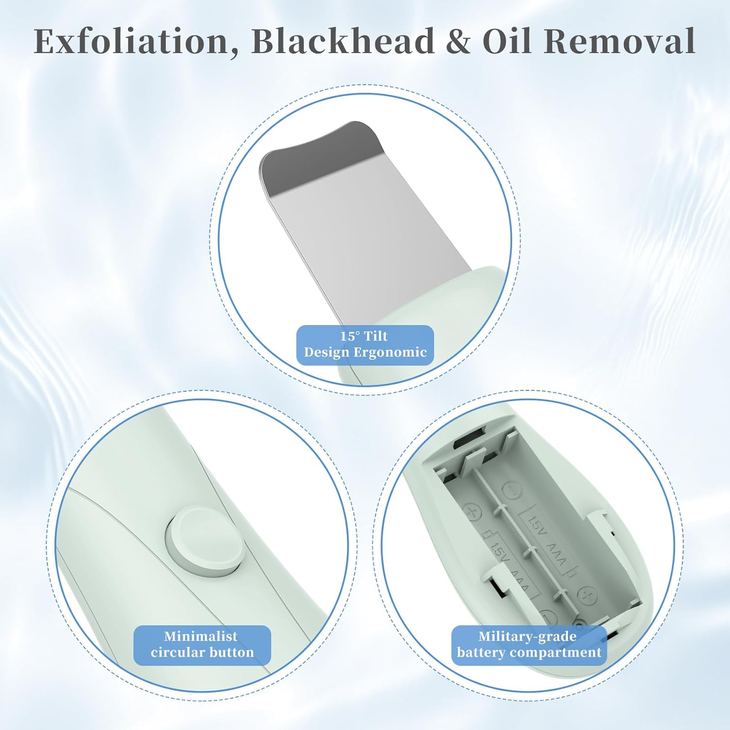 Blackhead remover tool for face and nose, skin scrubber spatula deep pore cleaner, daily skin care for men and women