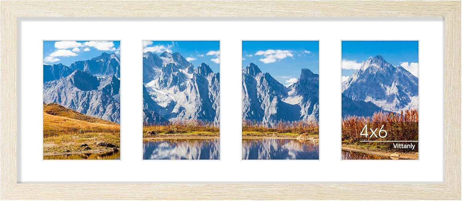 Vittanly 11x14 Collage Picture Frame, Displays 5Pcs 4x6 Pictures with Mat or 1Pcs 11x14 without Mat for Wall Mounting, Picture Frames Collage Wall Decor in Black, 1 Pack