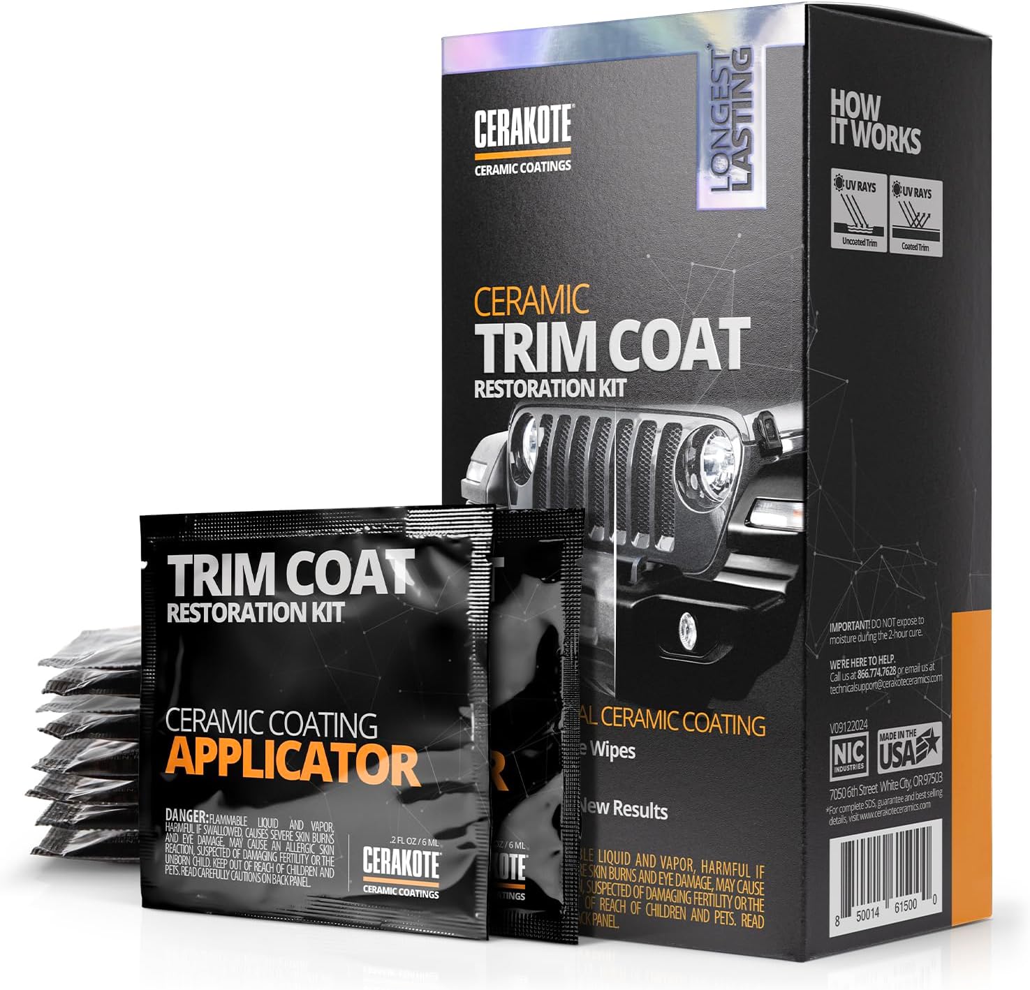 Cerakote Ceramic Trim Coat Kit - Quick Plastic Trim Restorer for Long-Lasting Ceramic Coating Protection