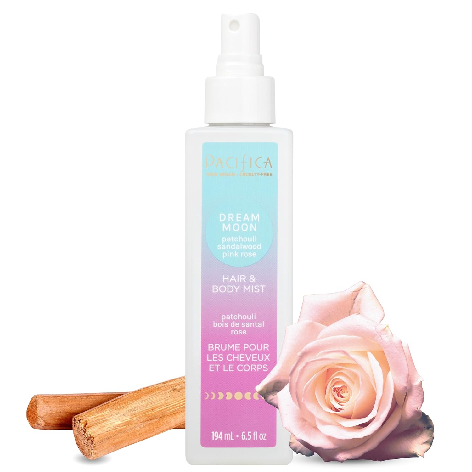 pacificas island vanilla 6oz hair and body mist, paraben-free, no alcohol, vegan and cruelty-free for women