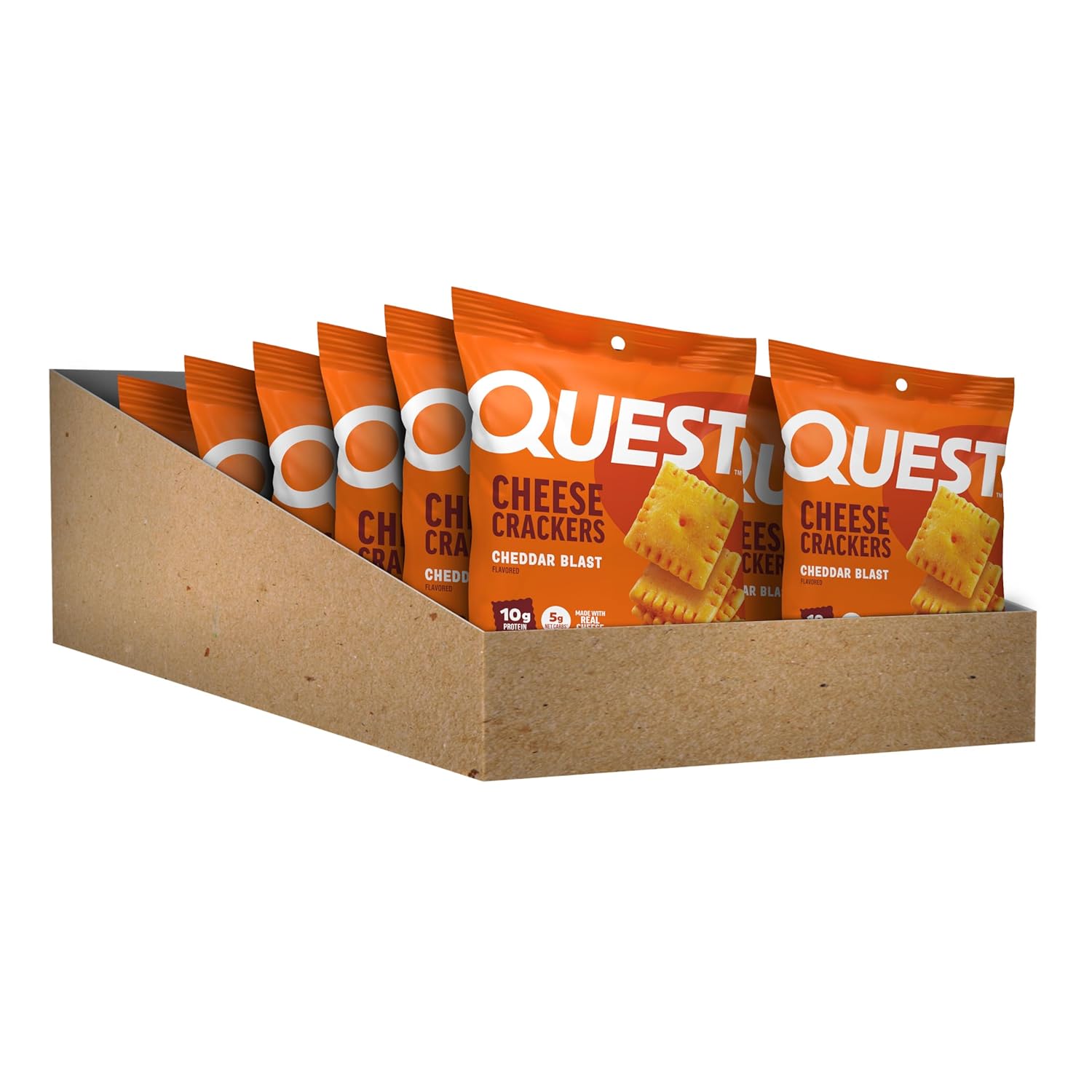 quest nutrition cheddar blast cheese crackers high protein snack 10g protein 5g net carbs 12 packs