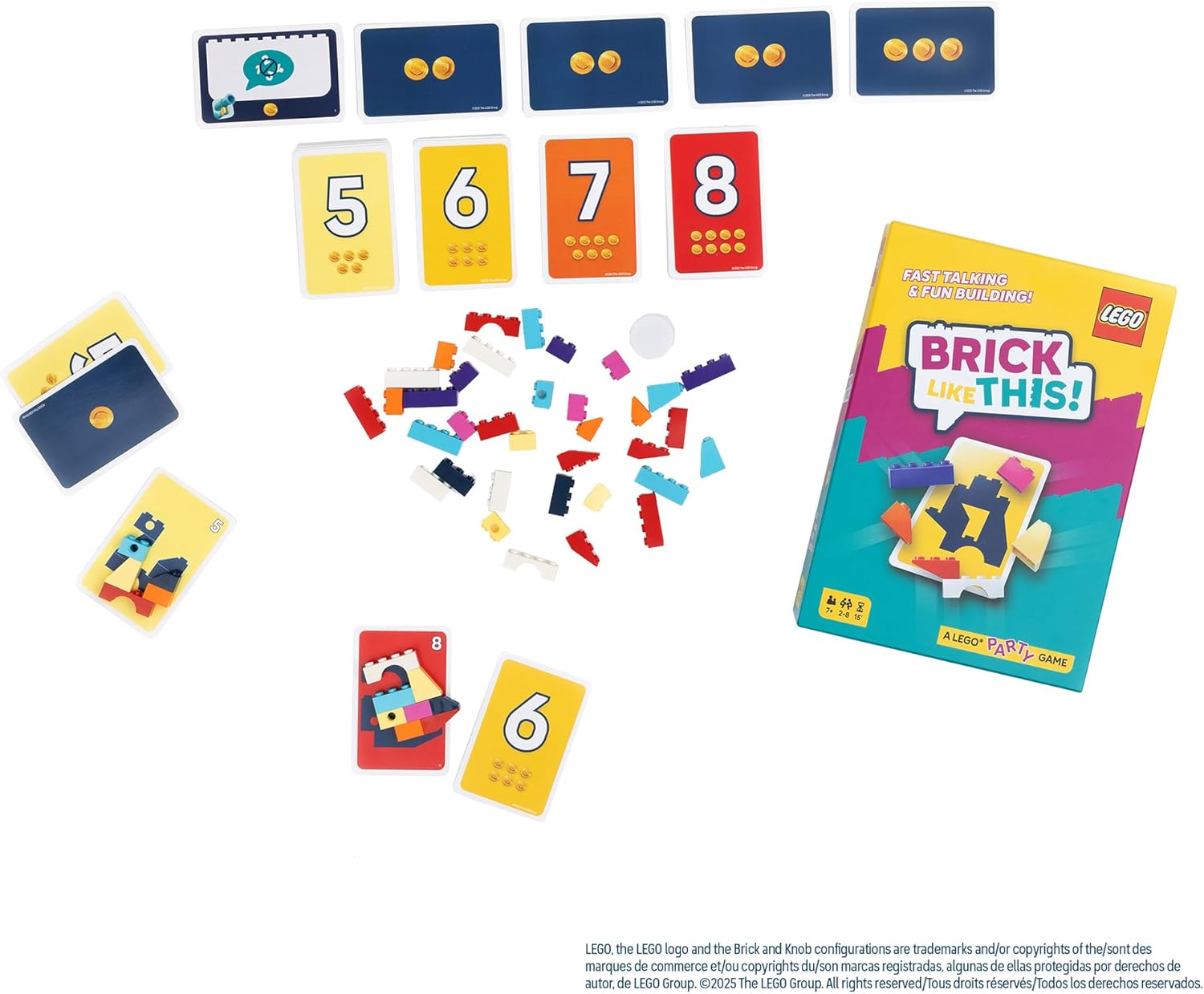 Asmodee Brick Like This! The Official Lego Party Game - A Fast, Fun Building Game for Families, Kids, Teens & Adults, Ages 7+, 2-8 Players, 15 Minute Playtime