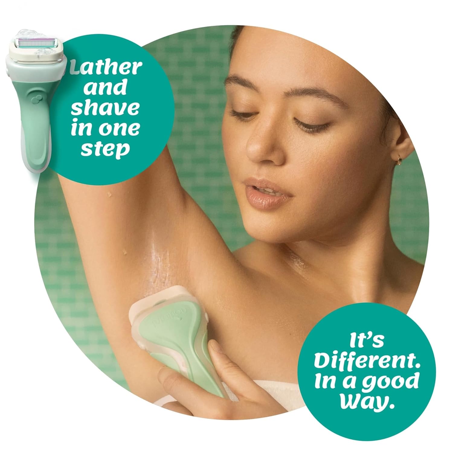 Schick Intuition Sensitive Care Razor for Women with Sensitive Skin, 1 Razor & 4 Refill Blades with Organic Aloe