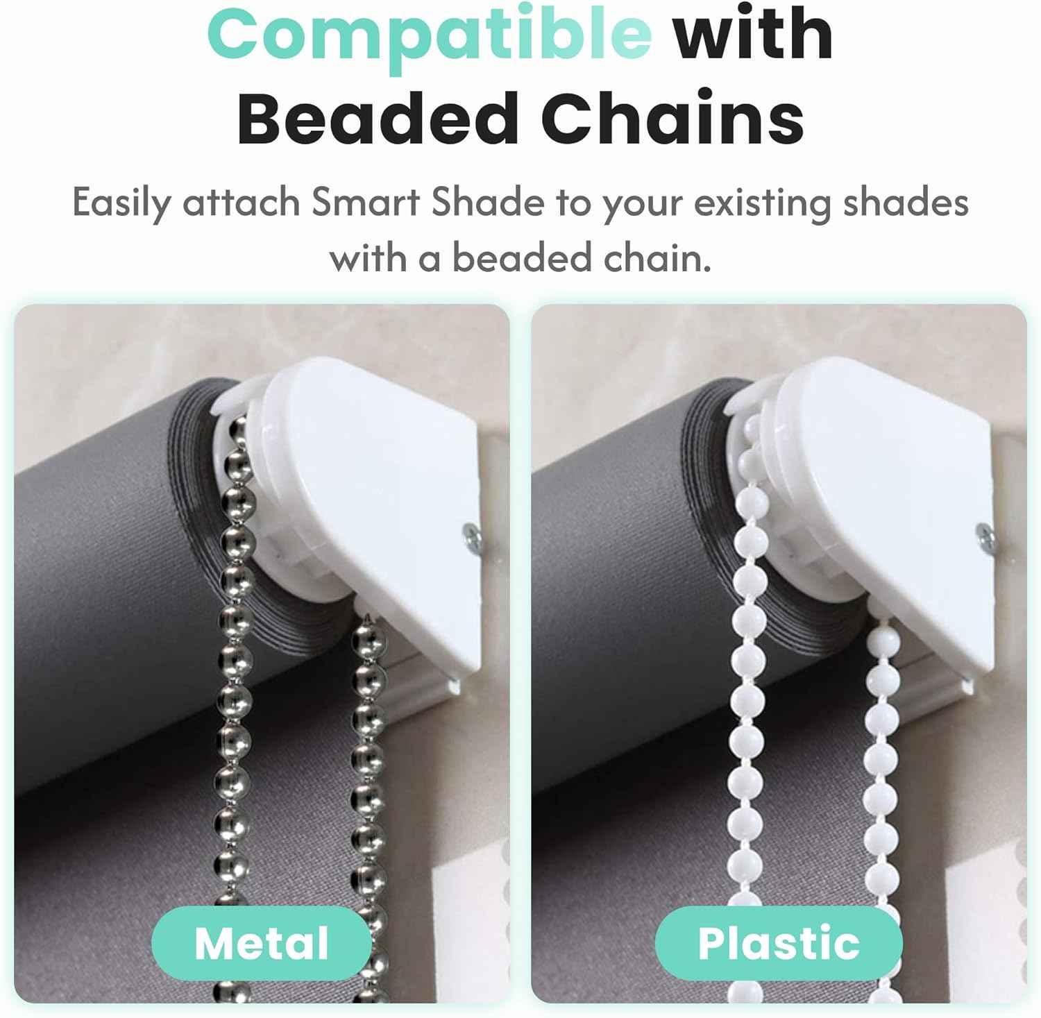 Aura Roller Smart Shade Driver, Remote Control & WiFi Dongle | Automate Existing Blinds | Beaded Window Shade Compatible Up to 4x5ft | Rechargeable Battery | Set Schedules | Hands Free Voice Control