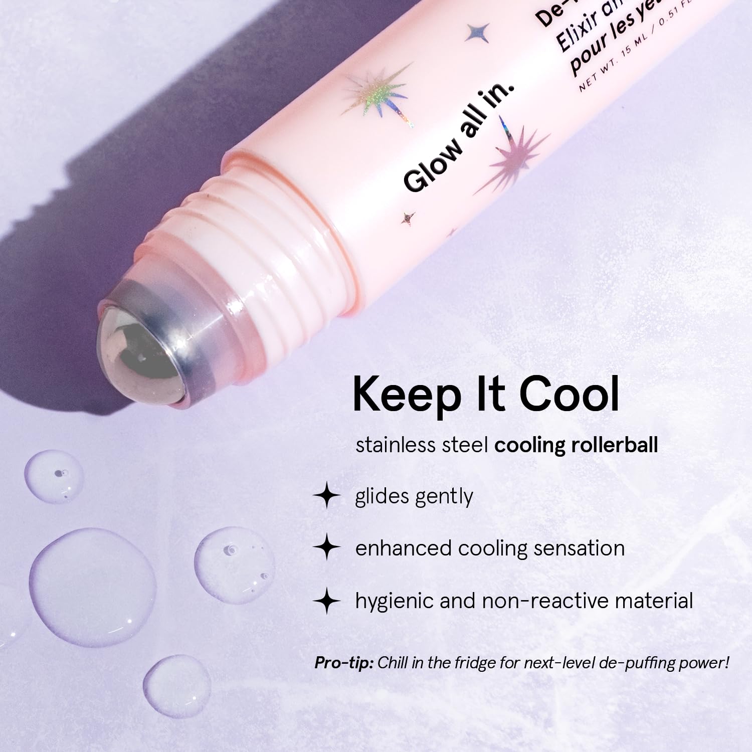 grace & stella Under Eye Brightener Roller - Travel Size Toiletries - Retinol Caffeine Eye Serum for Dark Circles Wrinkles 15ml