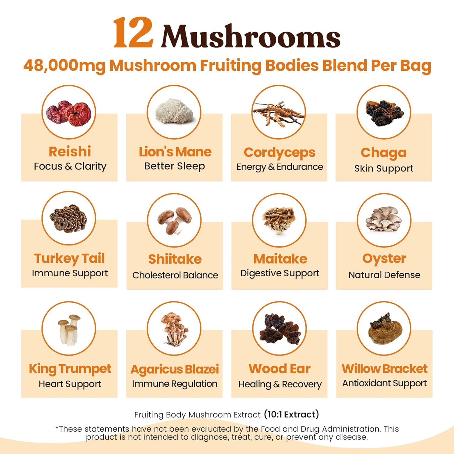 venture pal 48000mg lion's mane mushroom coffee with 12 adaptogenic mushrooms, 40 servings, instant coffee