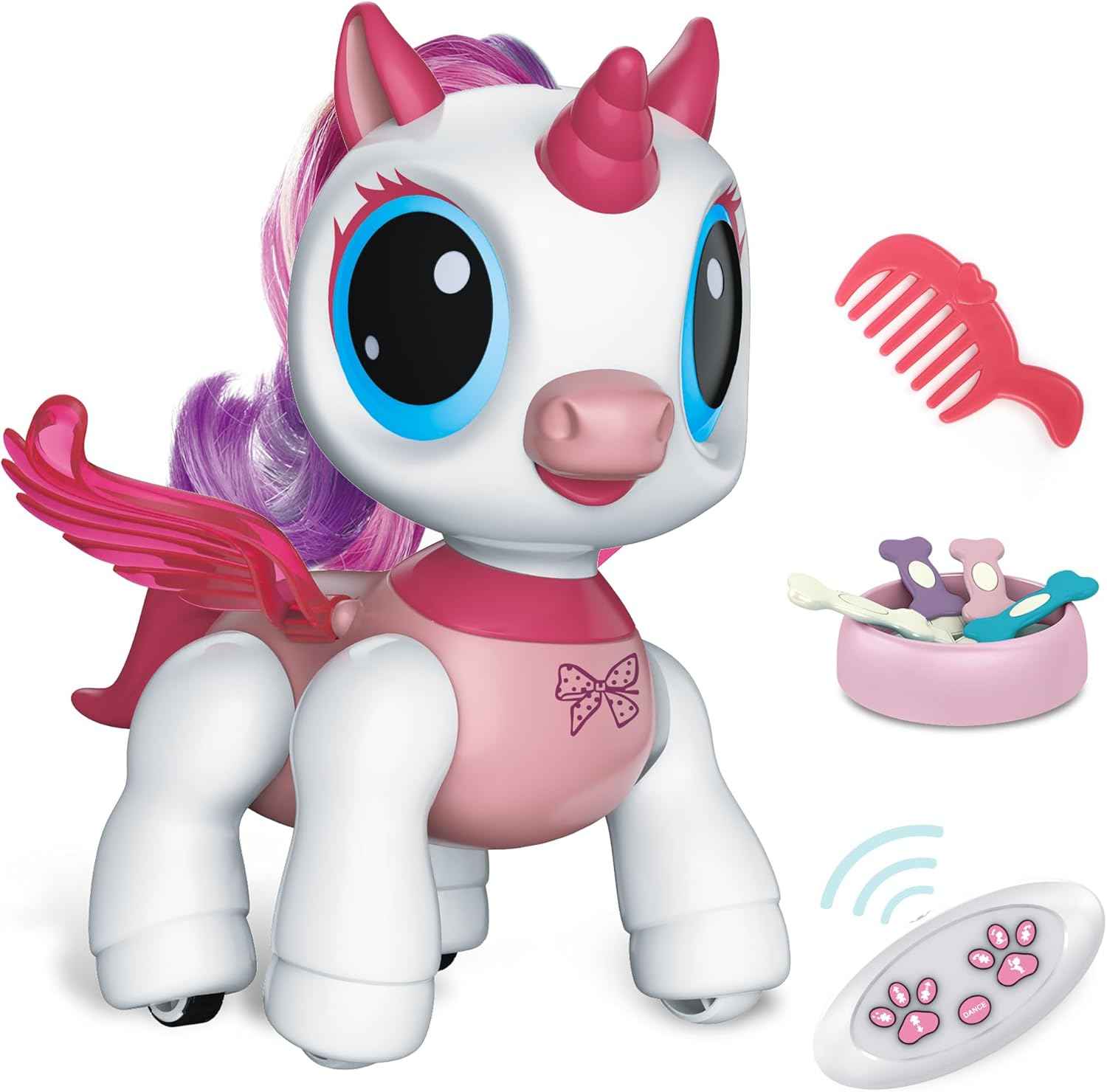 SPRSHY Remote Control Unicorn for Girls - Companion Pet Toys Electronic Pink Pegasus,Music and Waking Doll Christmas Birthday for Children 3 4 5 6 7 8 Years Old