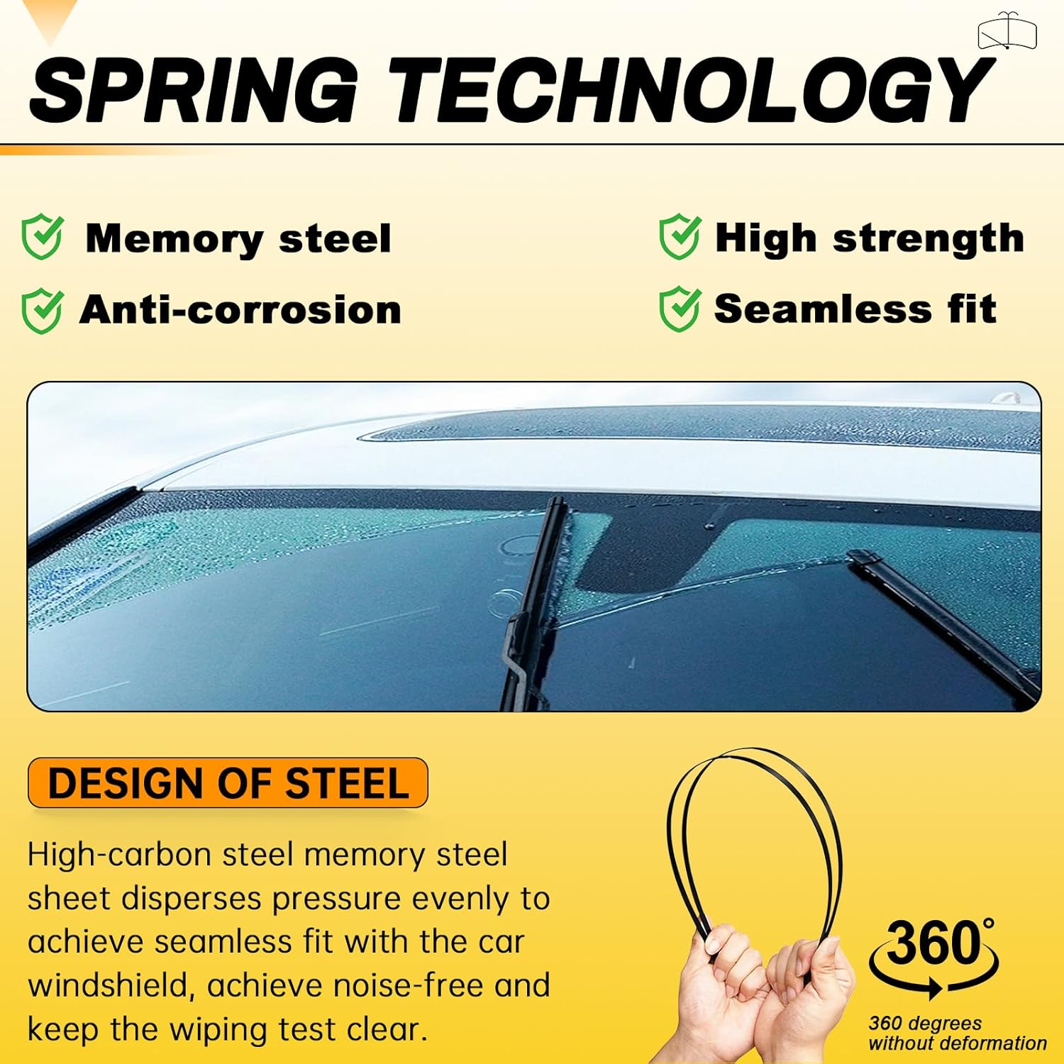AUTOBOO 26" and 16" Windshield Wipers Blades (Pack Of 2),OEM Quality Premium All-Seasons Wiper blades,Stable and Quiet wiper blades