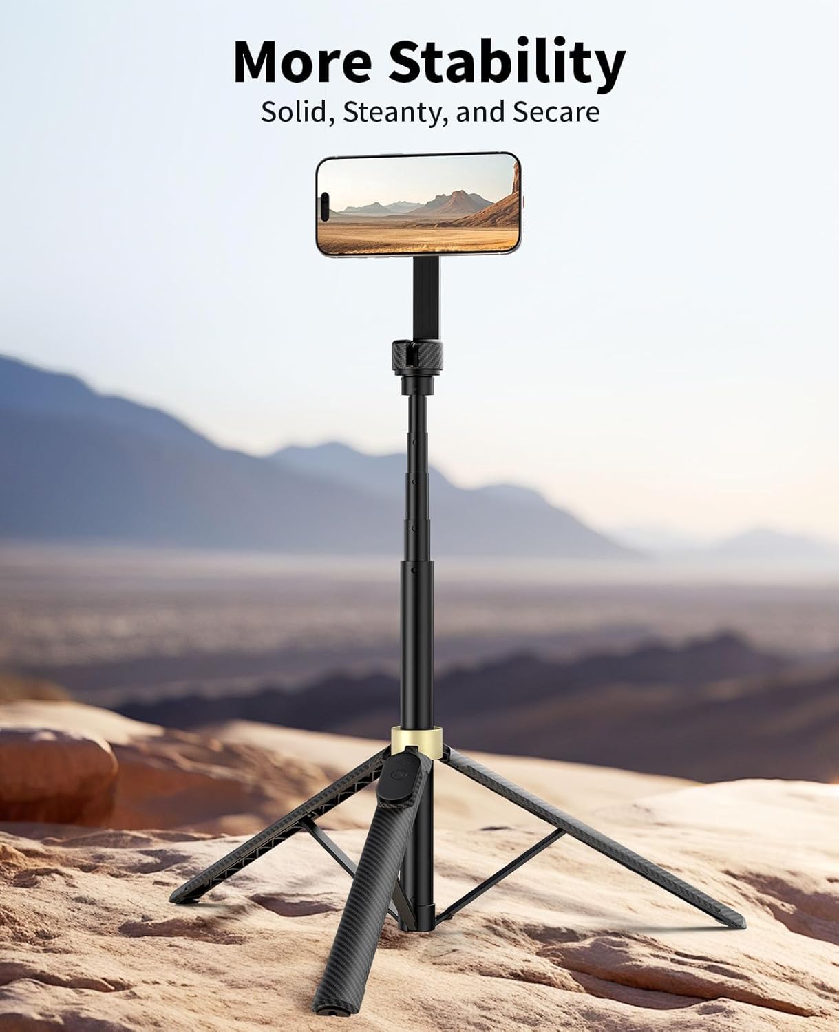 Vimose 65" Magnetic Tripod for iPhone, Selfie Stick Tripod with Remote, 360° Rotatable Extendable Travel Tripod Phone Stand with Metal Ring, Compatible with iPhone Android