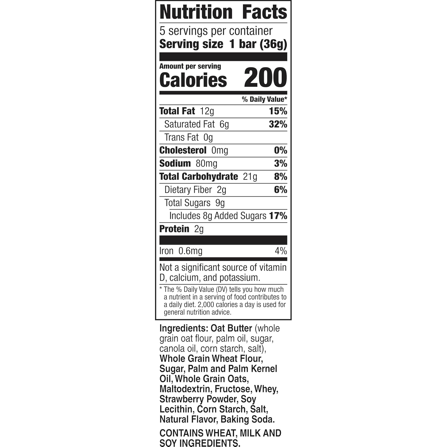 Nature Valley Whole Grain Crispy Creamy Wafer Bars, Strawberry, 5 Bars, 6.5 oz, Non-GMO