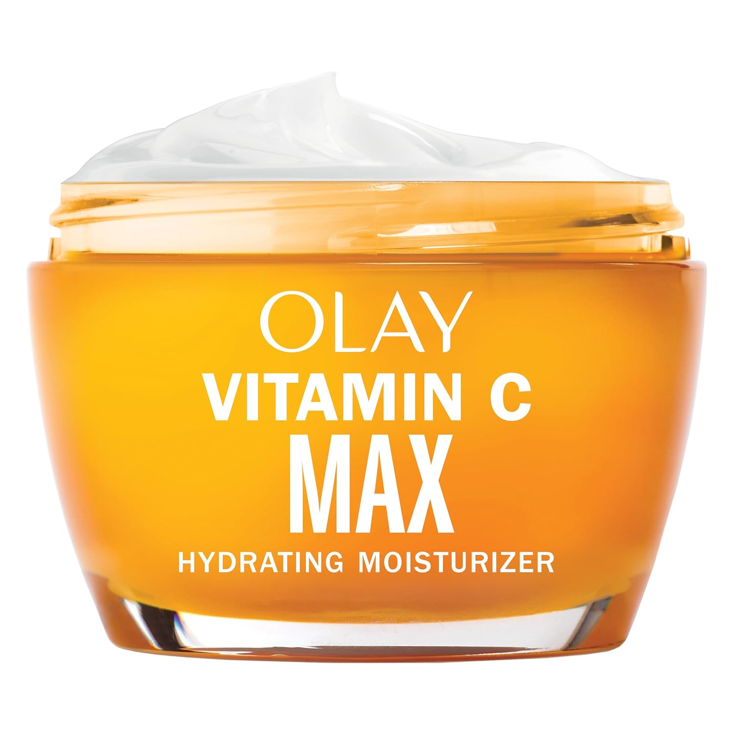 olay vitamin c max face moisturizer for women, hydrating and brightening cream with niacinamide, peptides, 1.7 oz