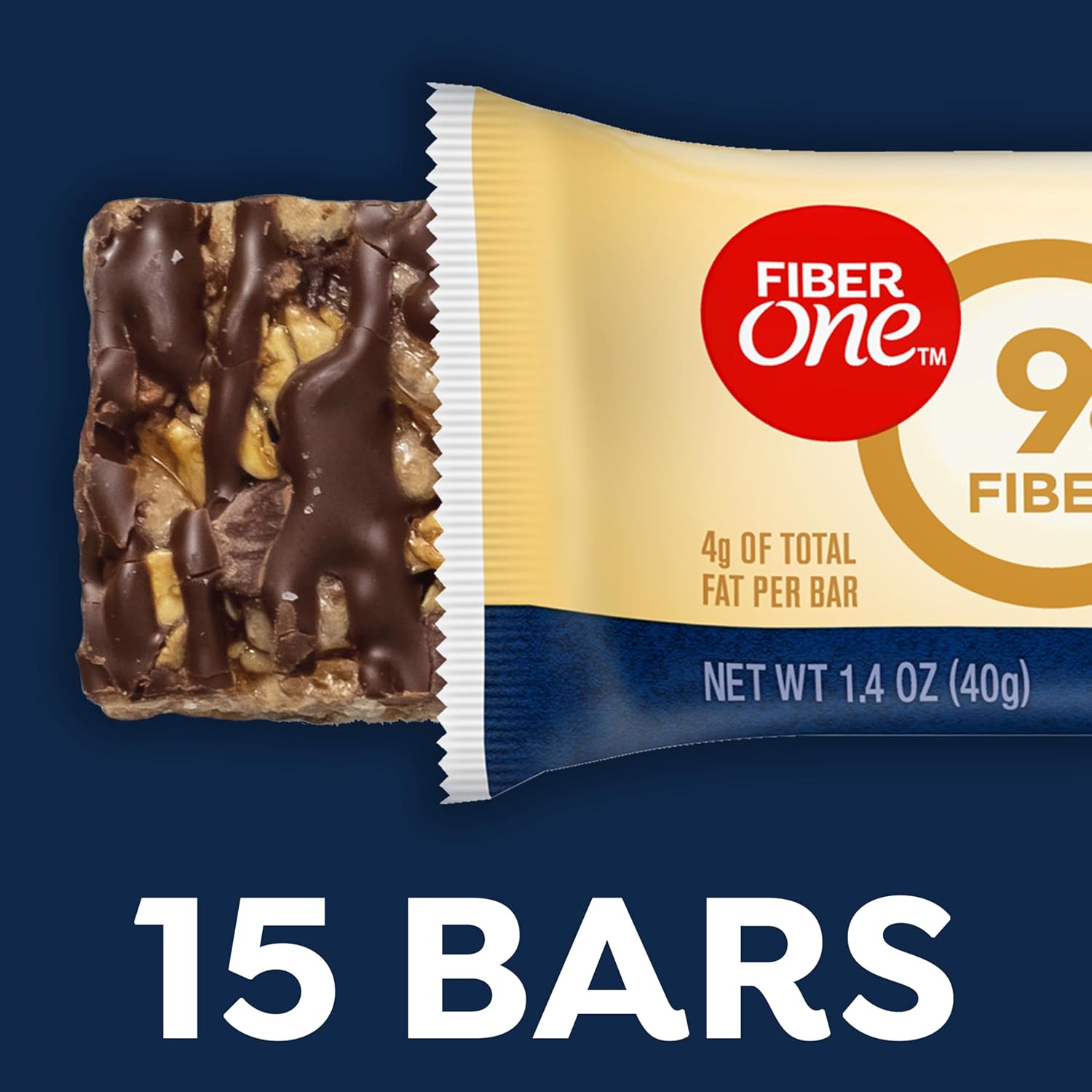 Fiber One Chewy Bars, Mega Pack, 15 Count, Oats and Chocolate, 21.2 oz