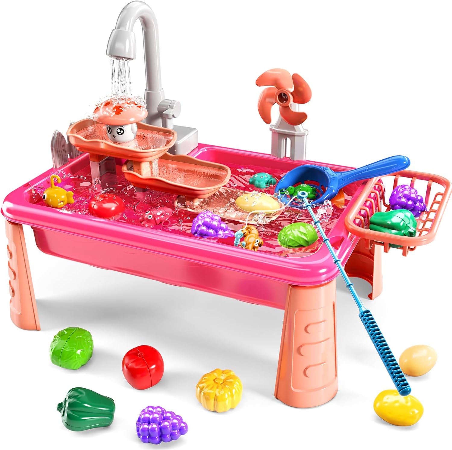 Kitchen Sink Toys for Toddlers 3-5, Play Sink with Running Water, Water Table for Kids Ages 4-8