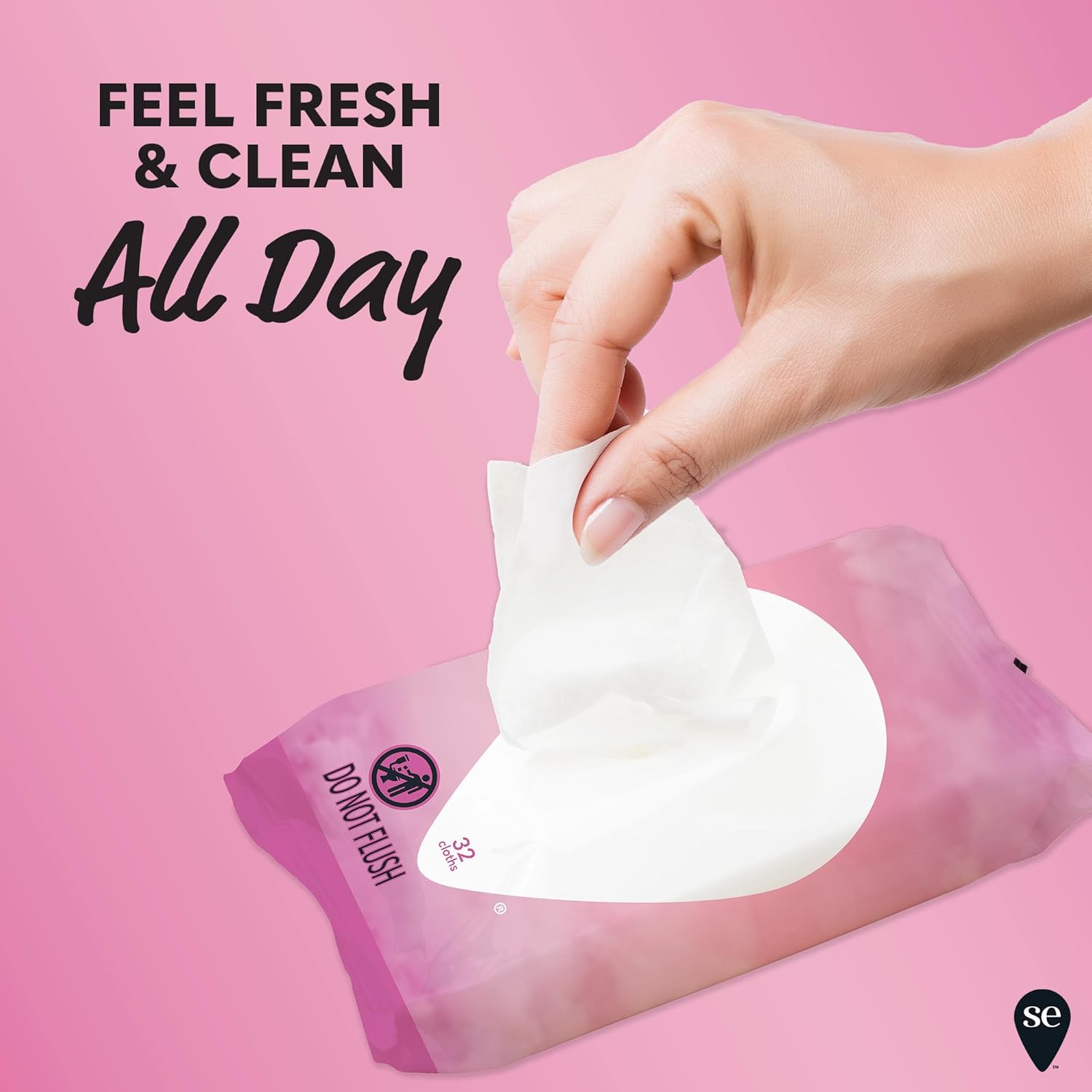 Summer's Eve Simply Sensitive feminine wipes, gentle pH-balanced micellar water formula for vaginal odor control, resealable packs of 32