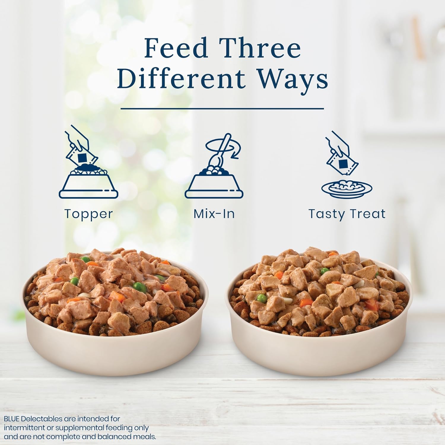 Blue Buffalo Delectables Natural Wet Dog Food Topper Variety Pack, Lamb & Turkey Dinner, 3oz, 12-Pack, 6-Flavor Assortment