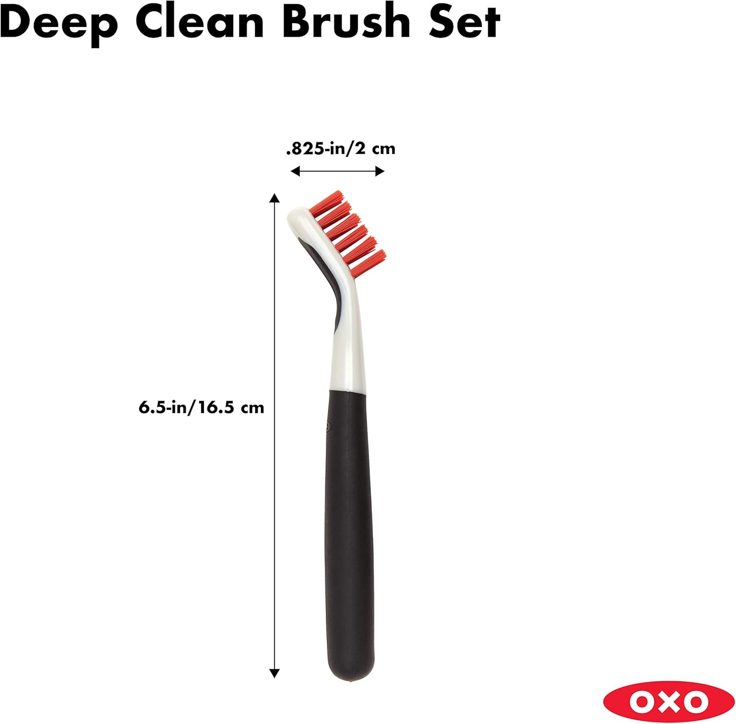 oxo good grips deep clean brush set with 2 brushes and non-slip grips for grout and stove tops cleaning