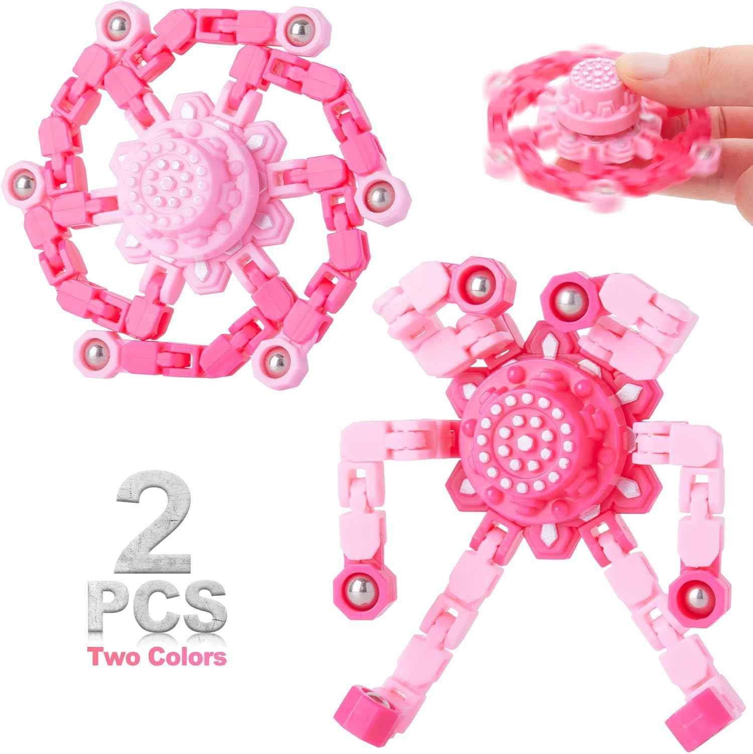 Valentines Day Gifts Transformable Fidget Spinners Toys 4 Pcs for Kids and Adults Stress Relief Sensory Toys for Boys and Girls Age 8-13 Fingertip Gyros Easter Basket Stuffers for Teens