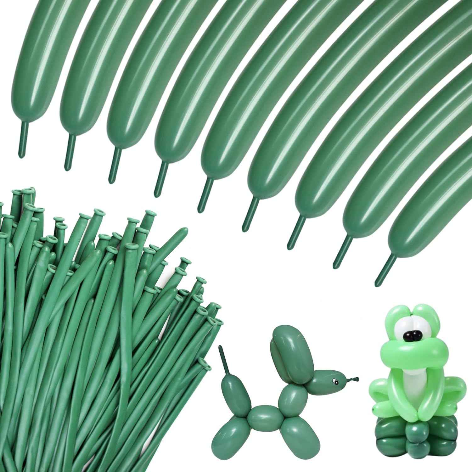 100Pcs 260 Balloons White Long Balloons for Balloon Garland Thickening Skinny Latex Twisting Balloon for Animals Modeling Christmas Birthday Wedding Party Decorations