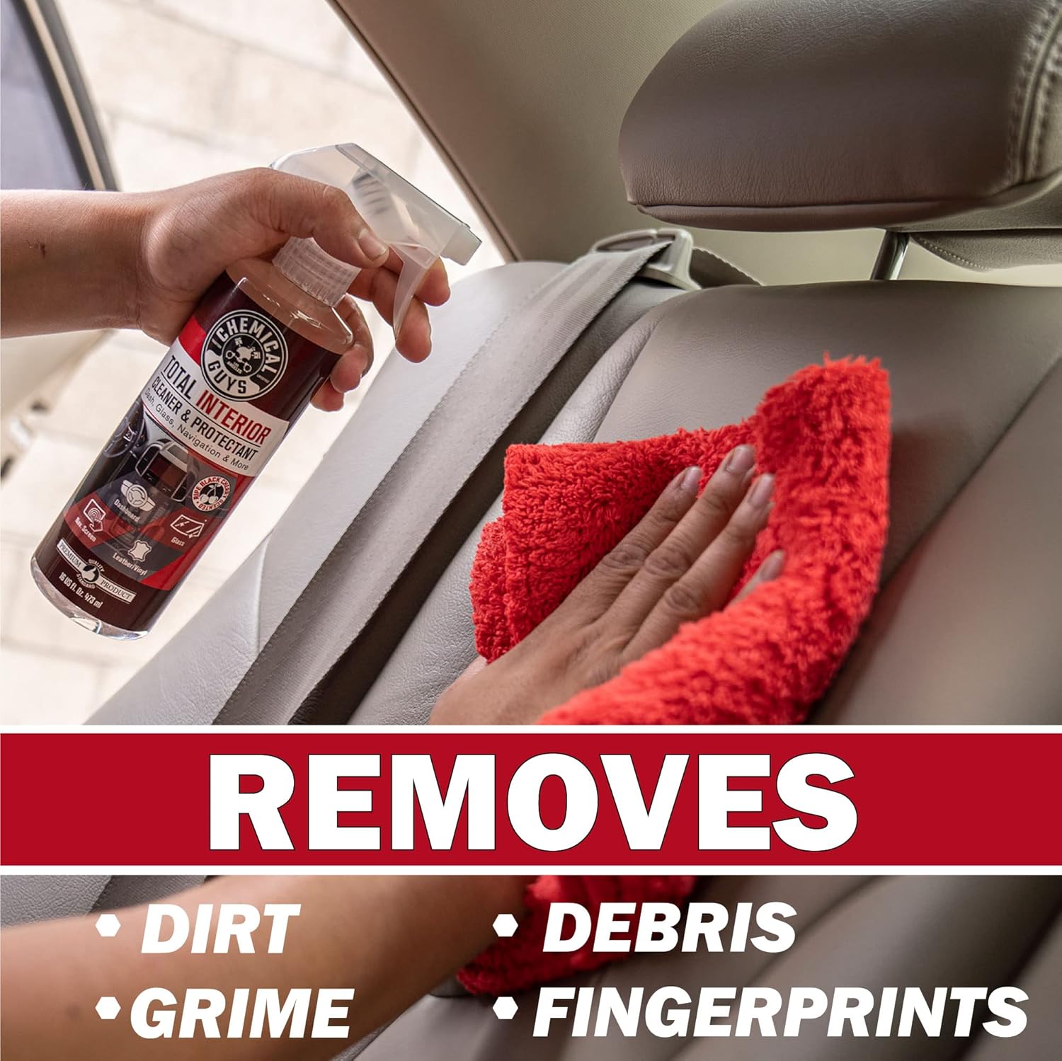 Chemical Guys total interior cleaner & protectant spray for leather, vinyl, plastic, rubber & glass - 16 oz - black cherry