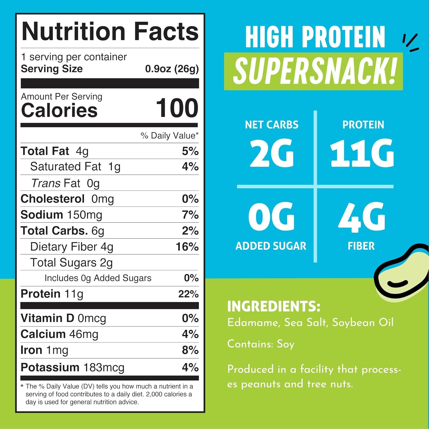the only bean crunchy dry roasted edamame snacks (sea salt) 11g high protein low carb keto office vegan food
