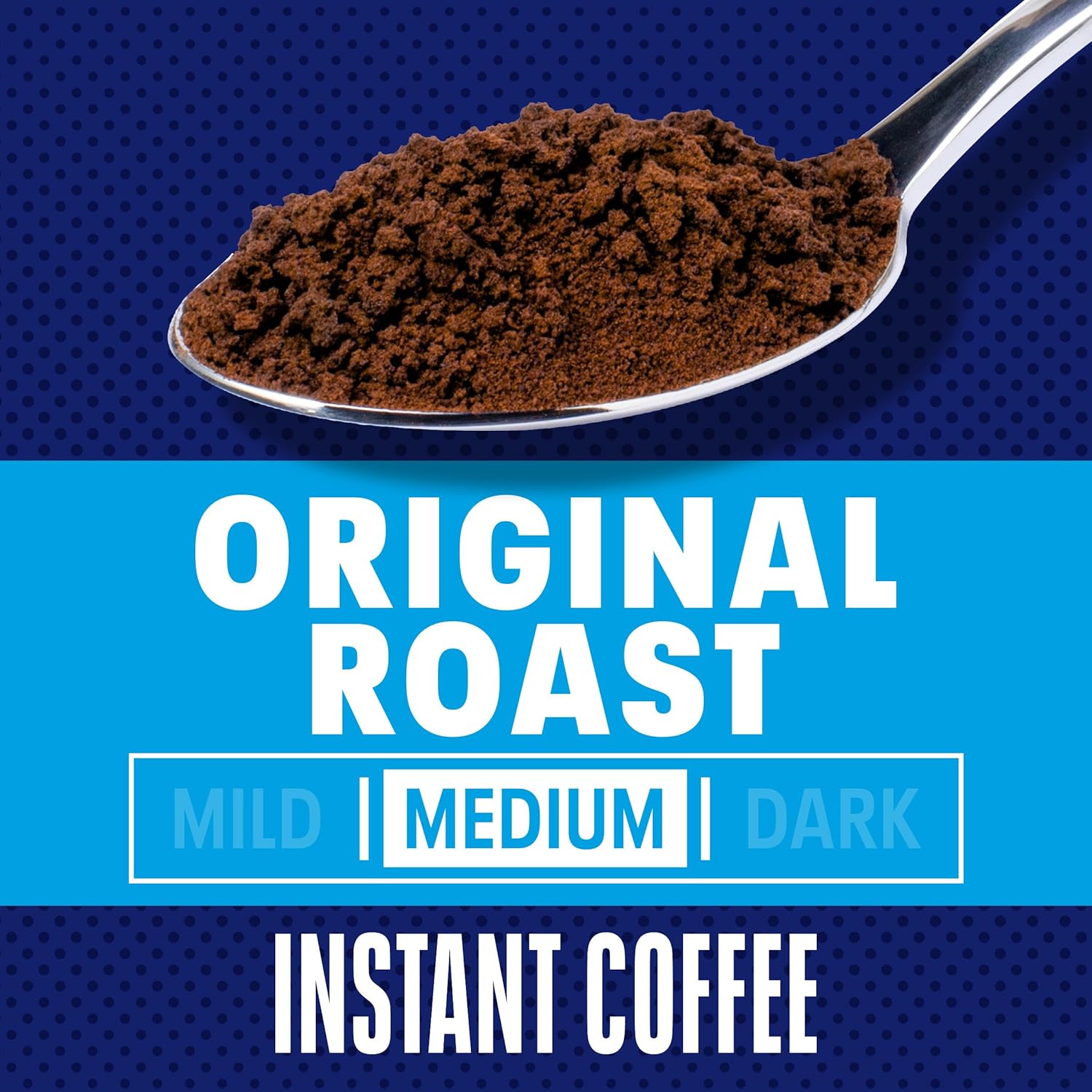 maxwell house original roast instant coffee, 8 oz, smooth, rich, full-bodied, no brewer required