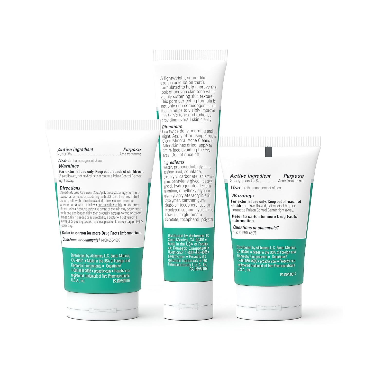 proactiv clean 3-step acne routine kit with sulfur cleanser, azelaic serum, and sensitive skin moisturizer for 30-day acne treatment