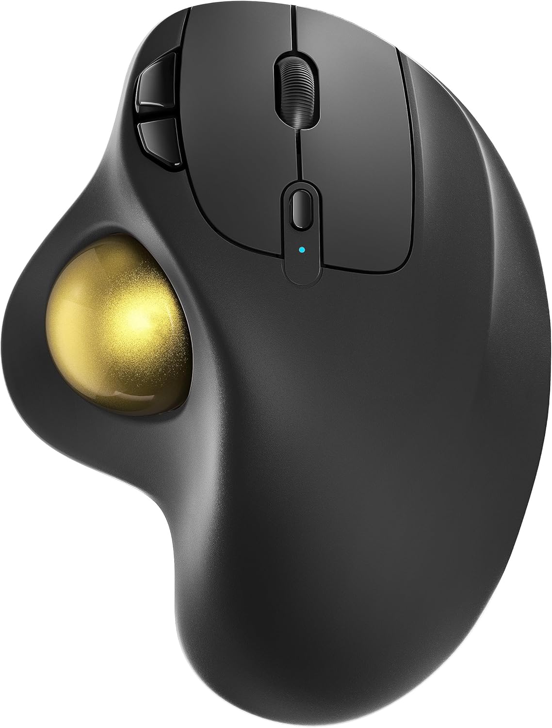 Nulea M501 wireless trackball mouse, rechargeable ergonomic, easy thumb control, precise tracking, 3 device connection, PC, laptop, Mac, Windows compatible