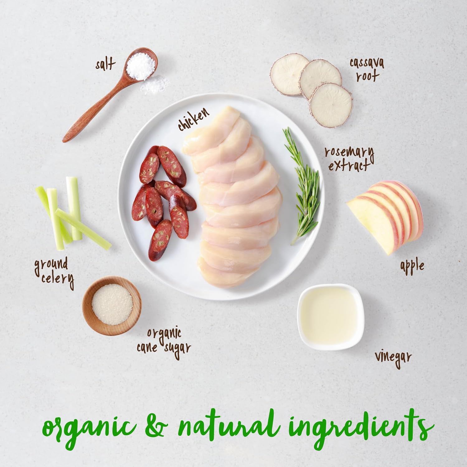 full moon usa crafted all natural chicken apple sausage 12.0 oz for dogs