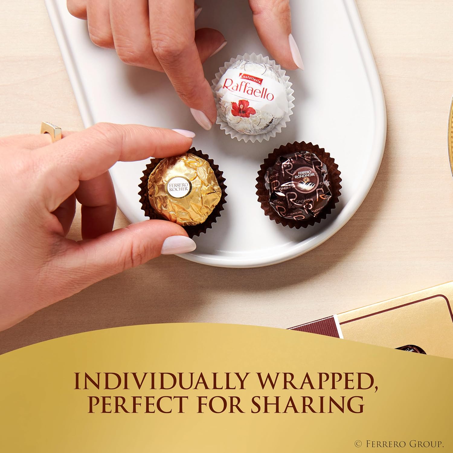 Ferrero Collection gourmet gift box, 24 assorted confections with hazelnut, dark chocolate and coconut, 9.1 oz
