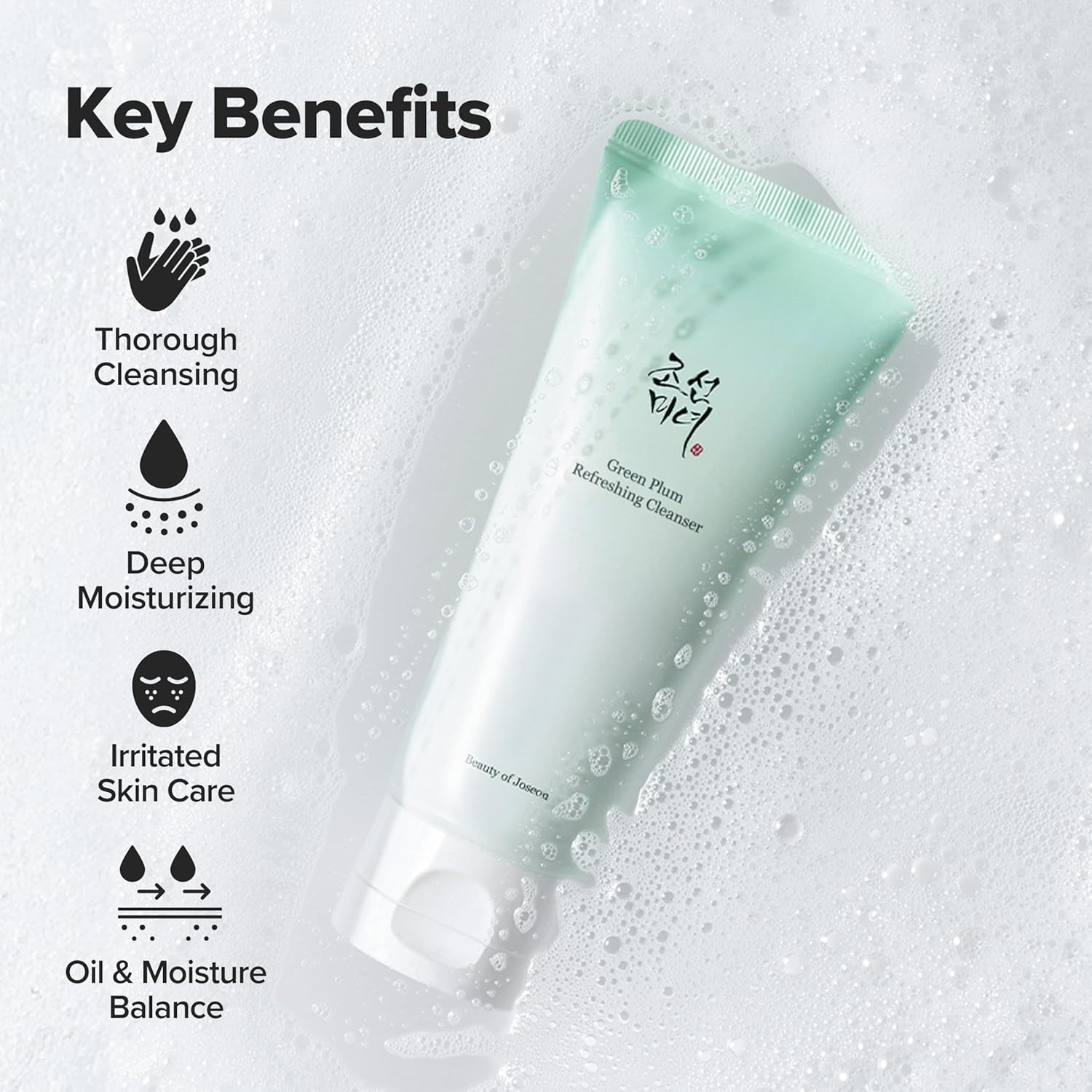 Beauty of Joseon Green Plum Refreshing Deep Pore Cleanser, 3.38 fl.oz, 100ml Korean Skincare for All Skin Types