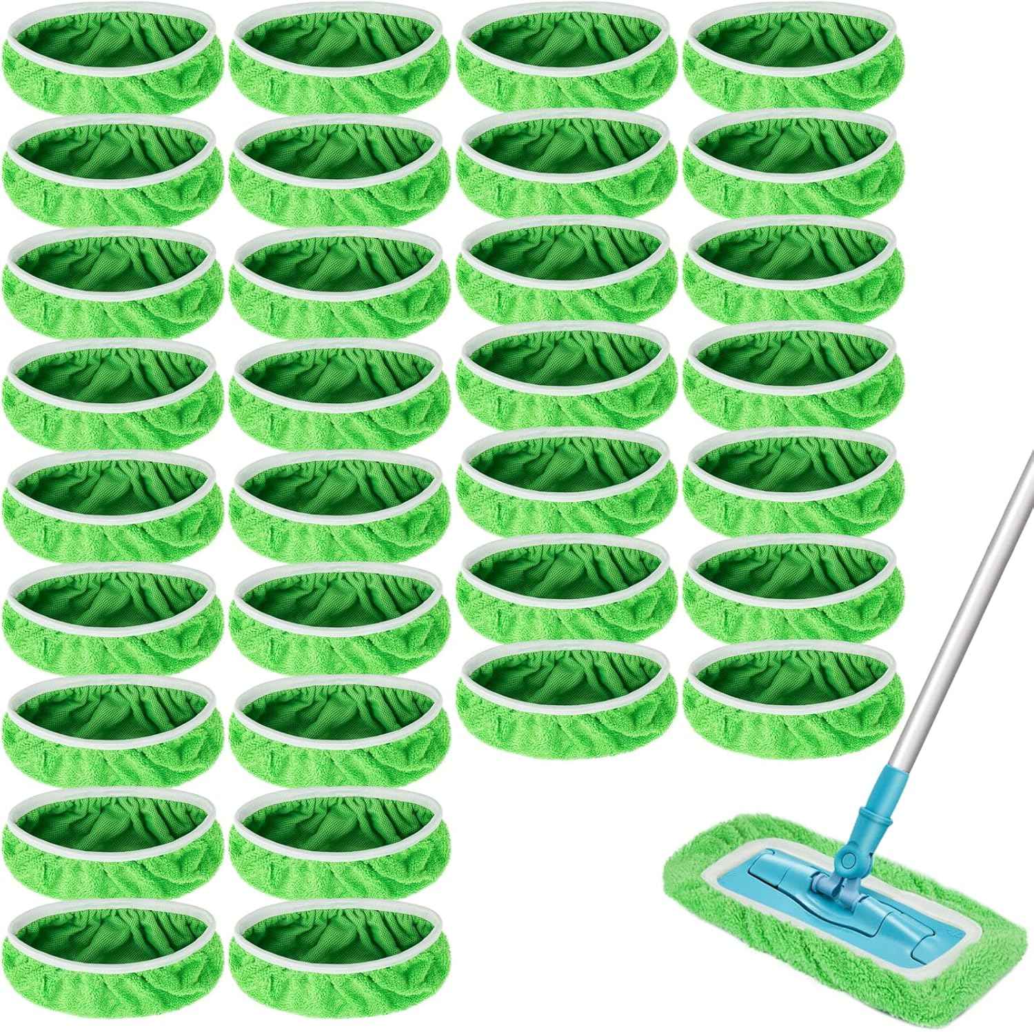 Reusable Dry Sweeping Cloths Microfiber Wet Mop Pads Compatible with Swiffer Sweeper Mop Replacement Sweeping Mopping pad Refills for Hardwood Surface Floor Cleaning (4PCS)