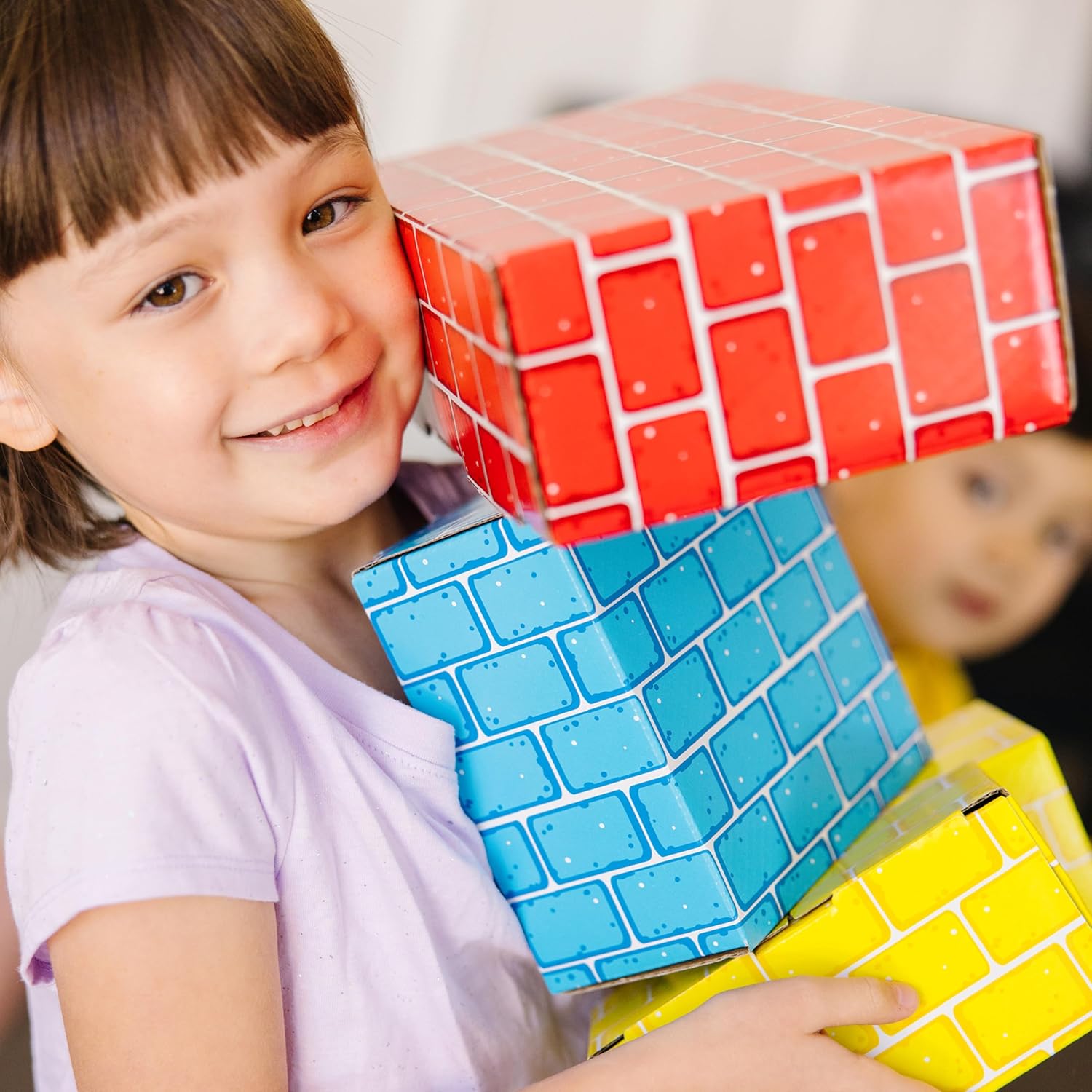 Melissa & Doug Jumbo Cardboard Blocks Building Set (40 pc) - Lightweight Building Toys and Montessori Toys for Toddlers and Preschool Learning Activities